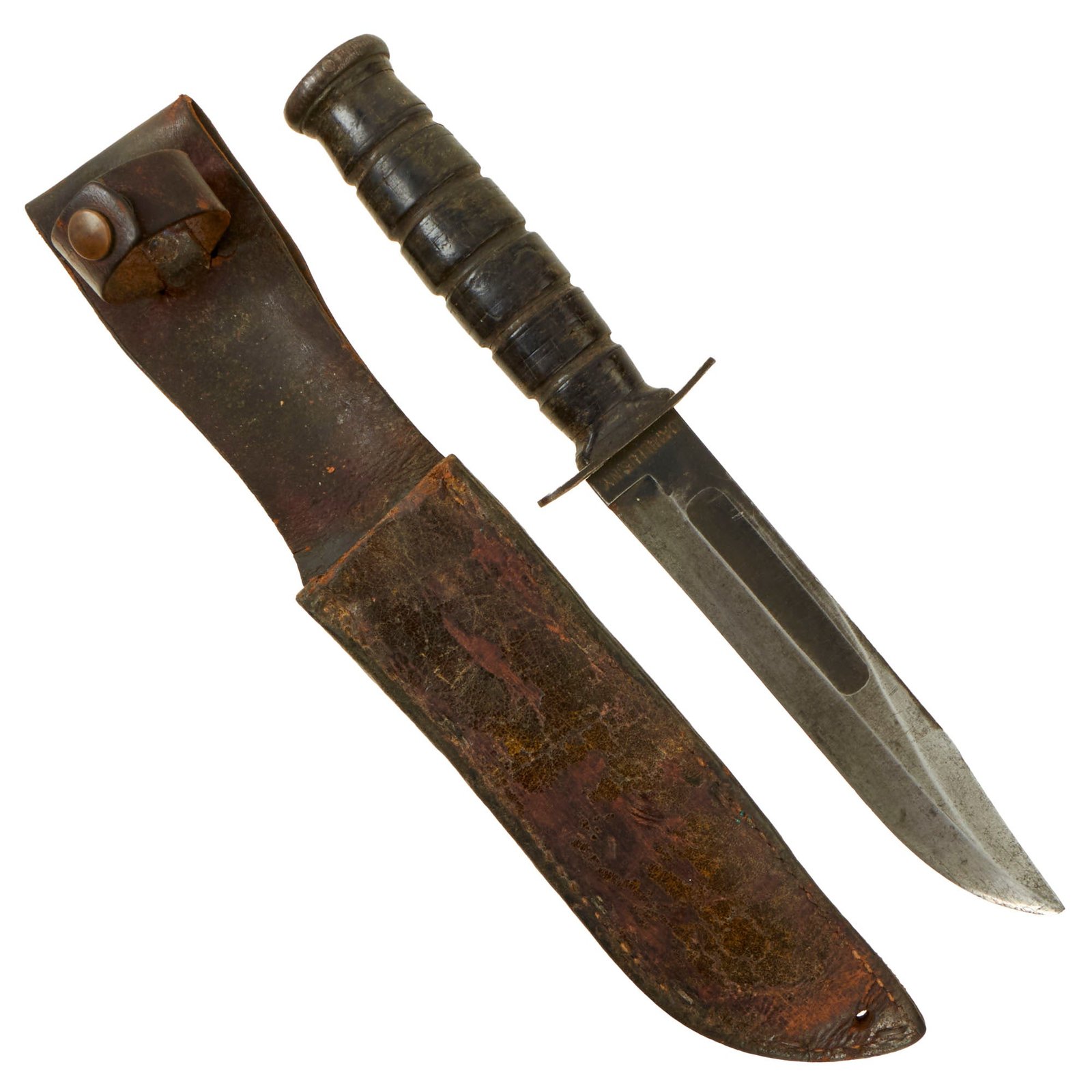 Buy Original U.S. WWII USMC Mark 2 KA-BAR Fighting Knife by CAMILLUS With Leather Sheath | Original Firearms Antique For Sale