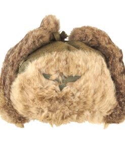Buy Original German WWII 1943 Dated Eastern Front Rabbit Fur Pelzmütze Winter Hat with Attached Panzer Skull - Size 61 | Original Firearms Antique For Sale