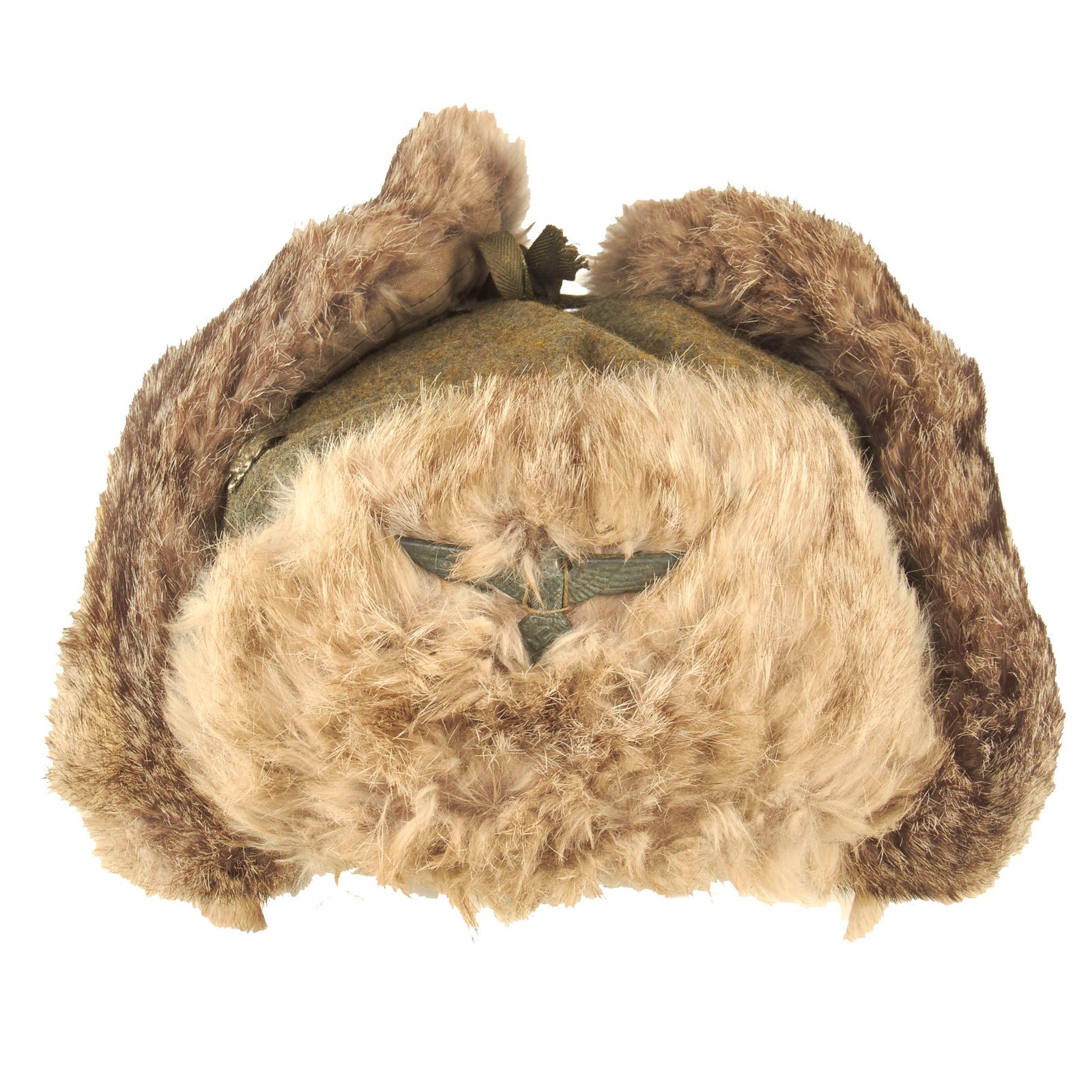 Buy Original German WWII 1943 Dated Eastern Front Rabbit Fur Pelzmütze Winter Hat with Attached Panzer Skull - Size 61 | Original Firearms Antique For Sale