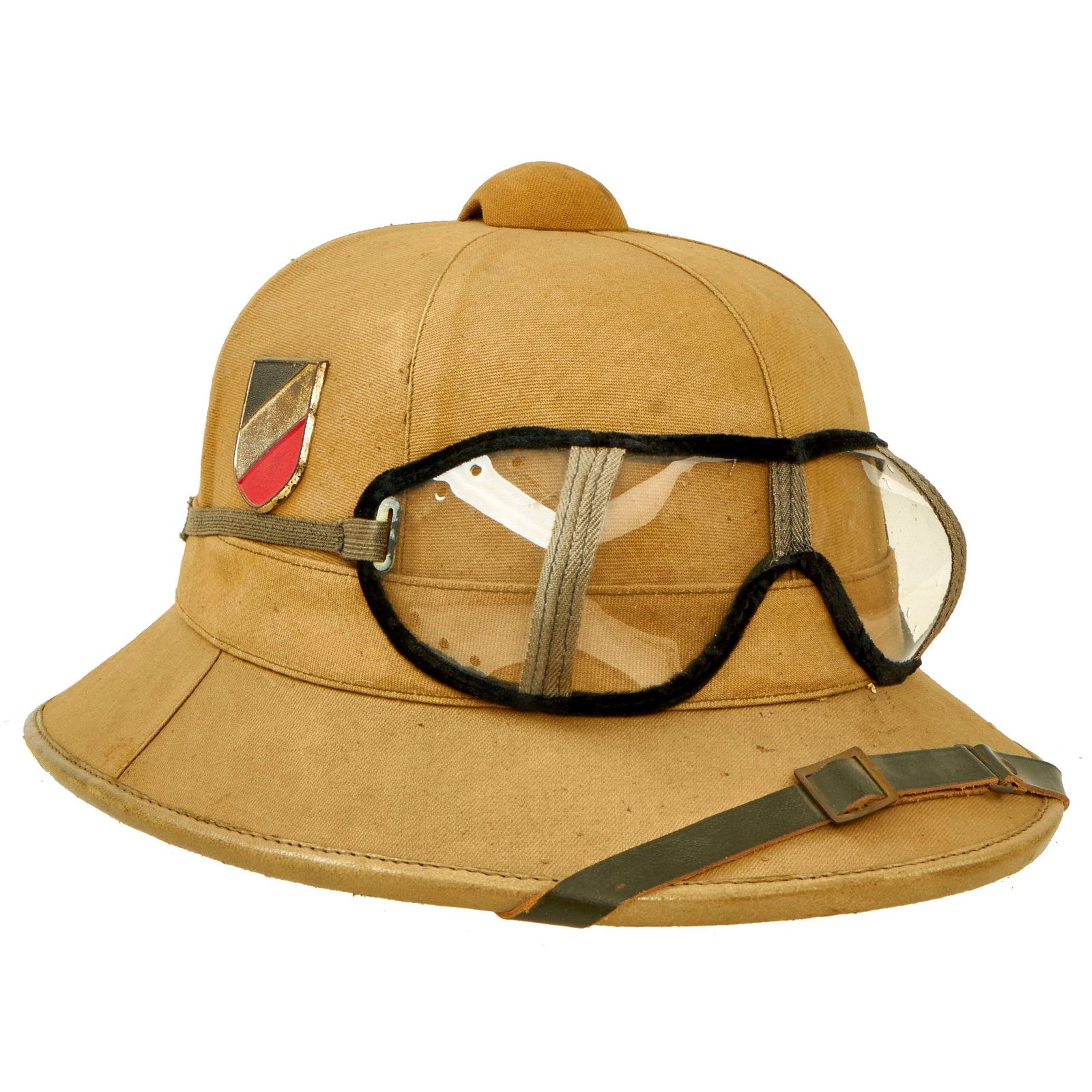 Buy Original German WWII 1941 Dated First Model DAK Afrikakorps Sun Helmet by ORL with Eye Shields - size 57 | Original Firearms Antique For Sale