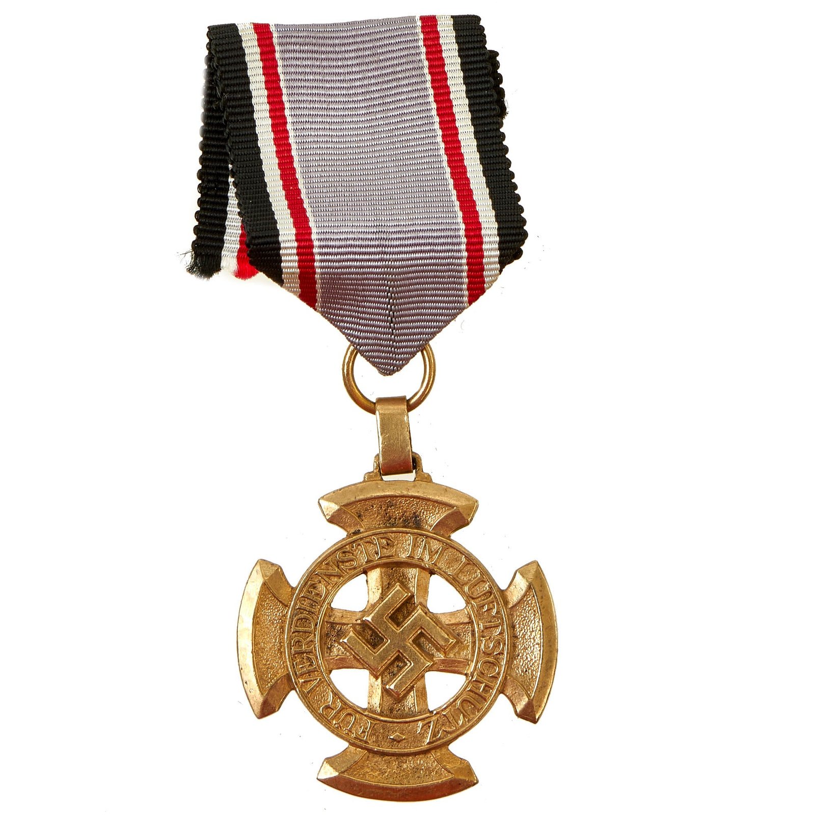Buy Original Rare German WWII RLB Luftschutz Air Defense Honor Medal 1st Class with Ribbon | Original Firearms Antique For Sale