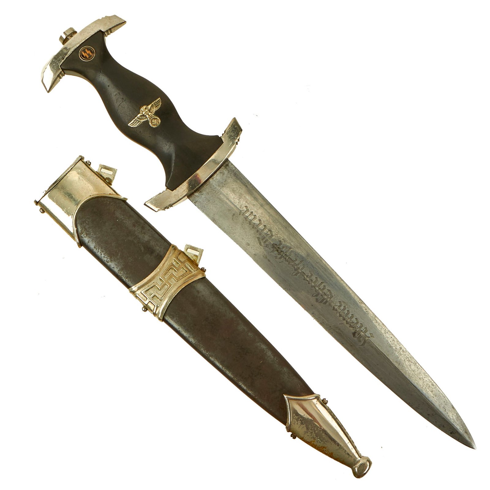 Buy Original Rare German WWII Model 1936 Officer's SS Dagger with Type II Scabbard - Missing Chain | Original Firearms Antique For Sale