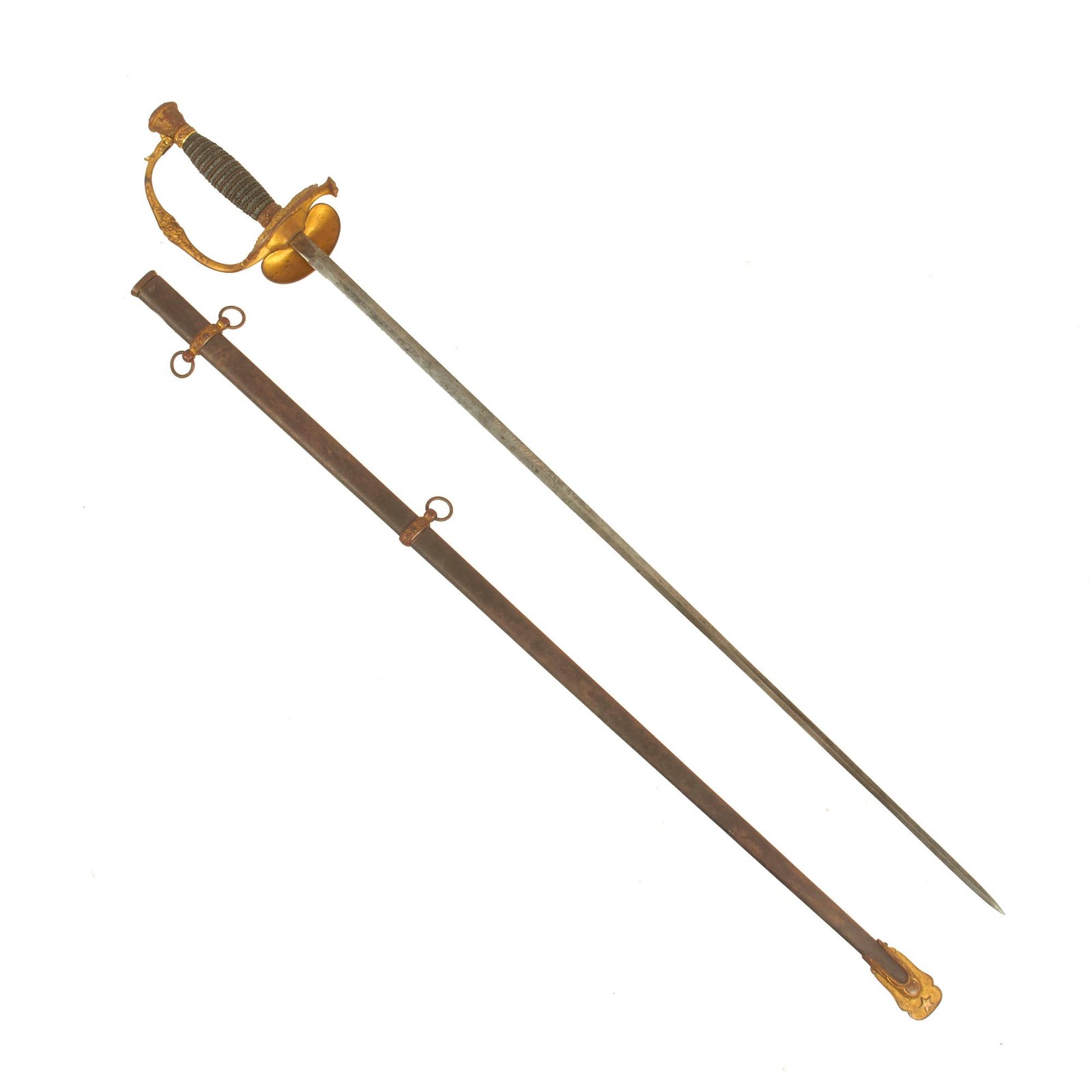 Buy Original U.S. Indian Wars Model 1860 Army Staff & Field Officer Sword by William Beck & Son with Etched Blade & Scabbard | Original Firearms Antique For Sale