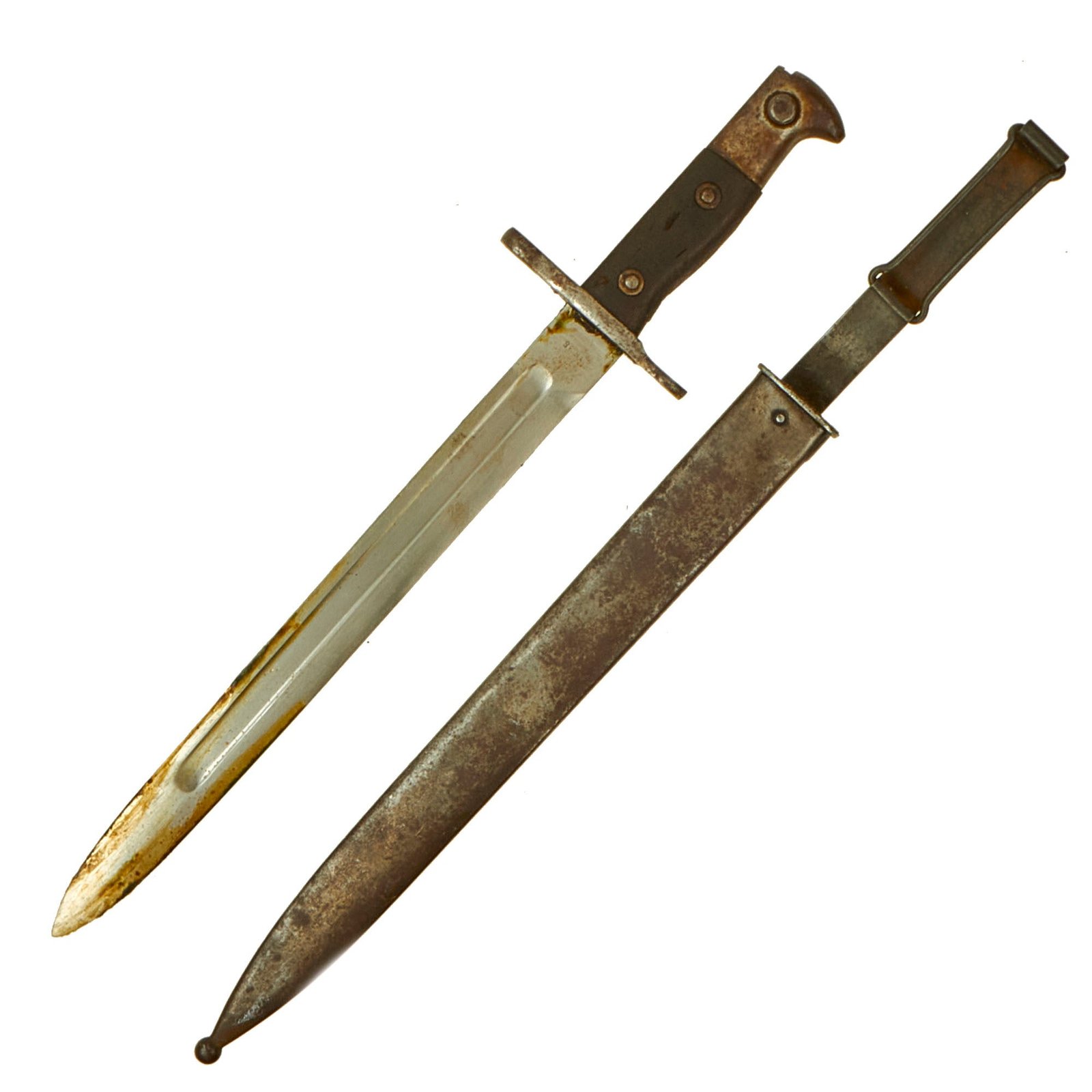 Buy Original U.S. Spanish - American War Model 1892 Krag Rifle Bayonet and 2nd Pattern Scabbard - Dated 1898 | Original Firearms Antique For Sale