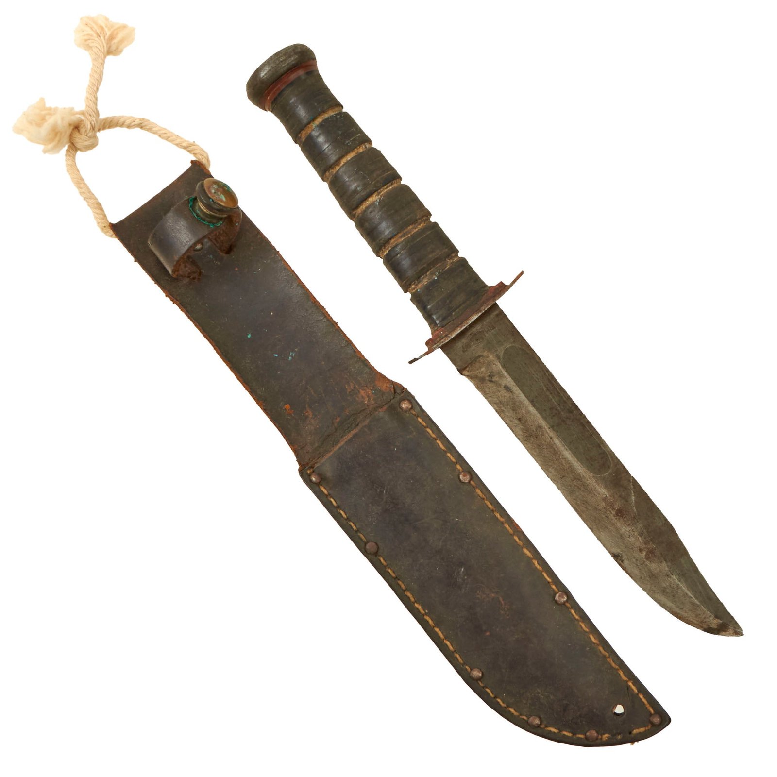 Buy Original U.S. WWII Navy Mark 2 KA-BAR Fighting Knife by PAL with Leather Scabbard | Original Firearms Antique For Sale