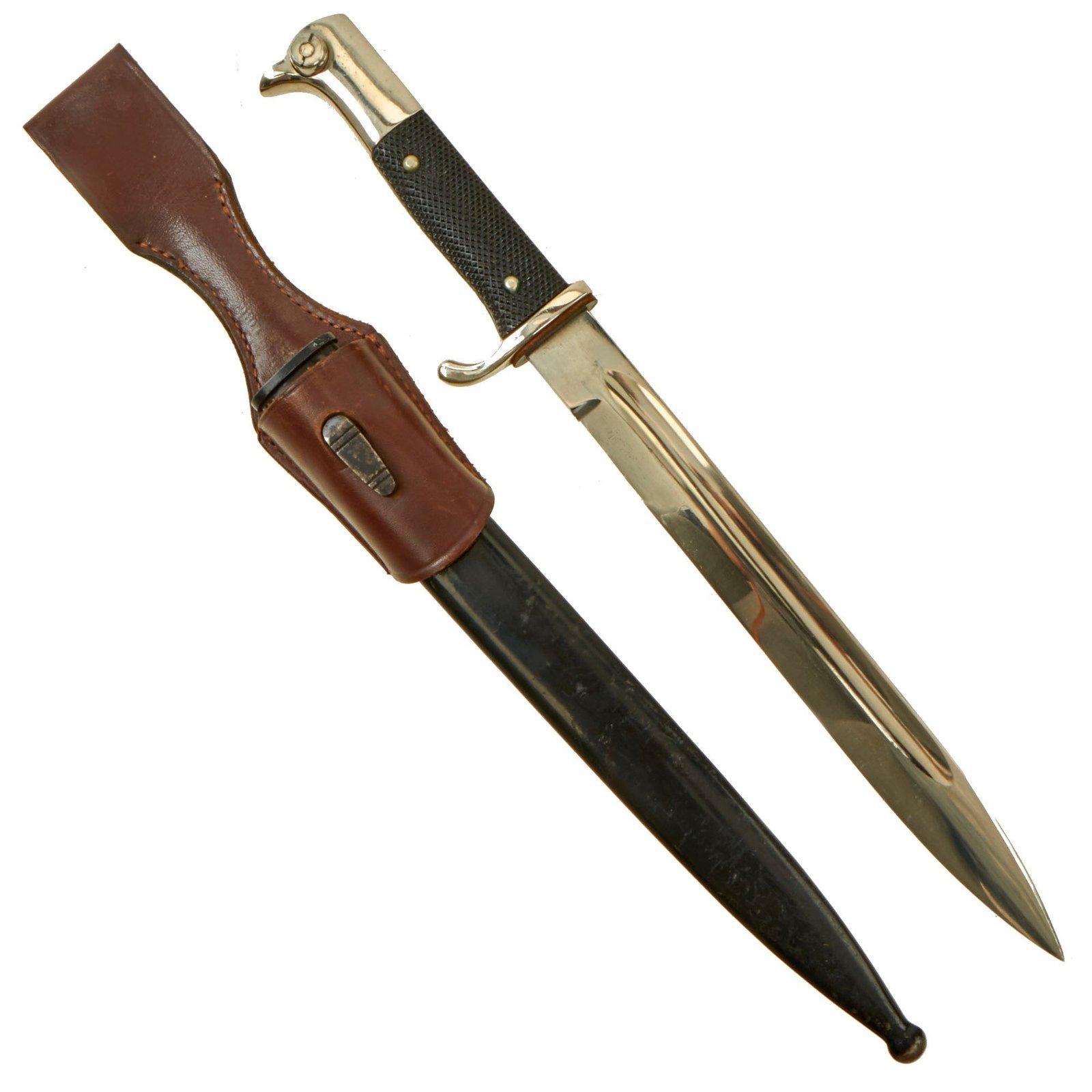 Buy Original German WWII Heer Long 98k Dress Bayonet marked HERTRA-QUALITÄT with Scabbard & Frog | Original Firearms Antique For Sale