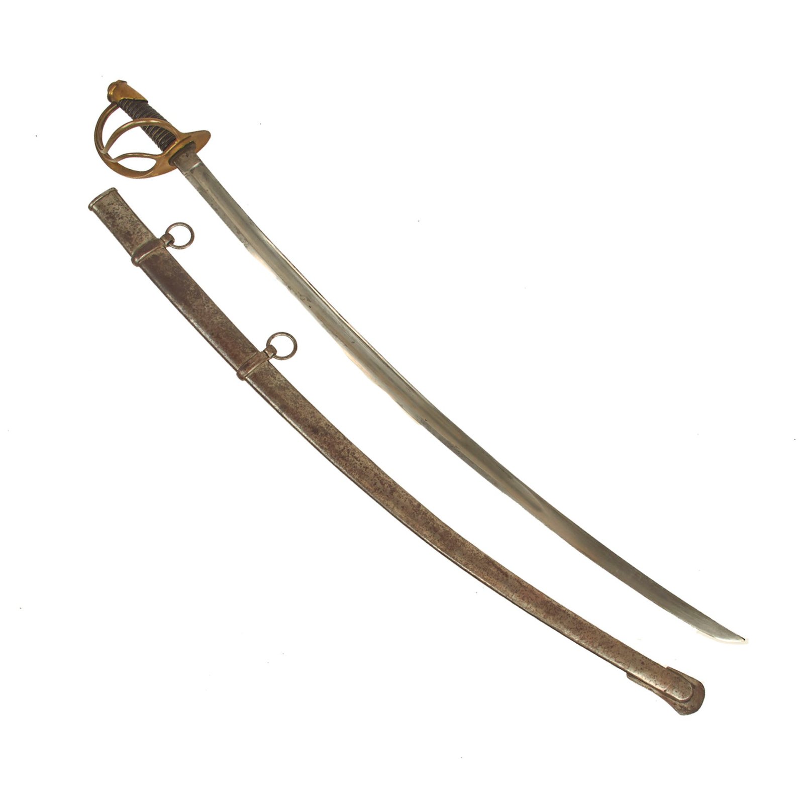 Buy Original U.S Civil War M-1840 "Wrist Breaker" Heavy Cavalry Saber with Scabbard by Charles Hammond | Original Firearms Antique For Sale