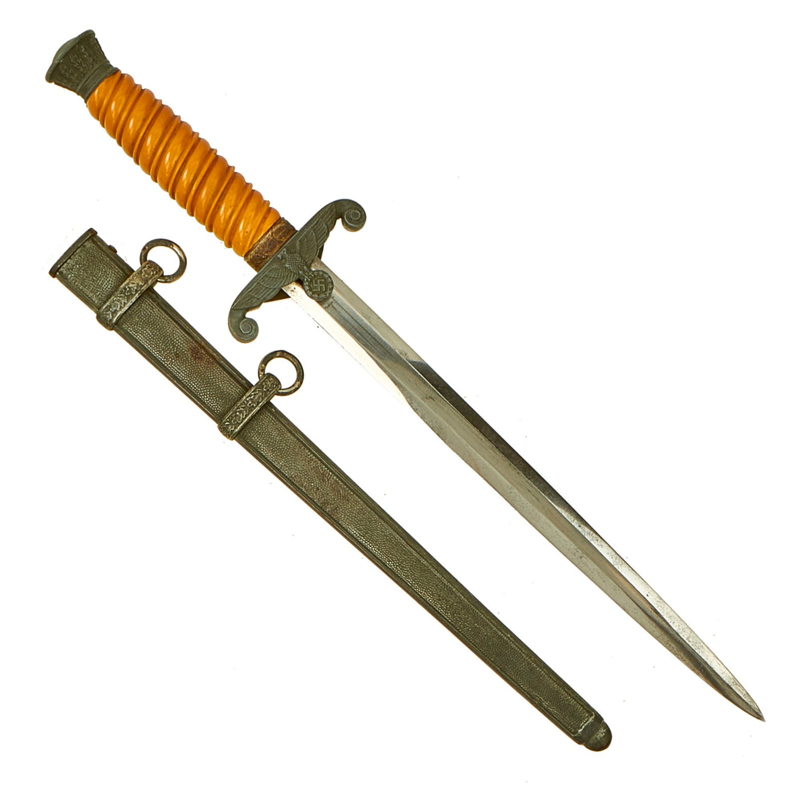 Buy Original German WWII Army Heer Officer Dagger with Scabbard - Unmarked Blade | Original Firearms Antique For Sale