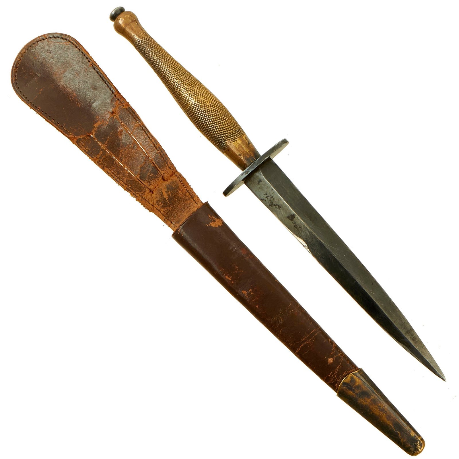 Buy Original British WWII Second Pattern Fairbairn-Sykes Fighting Knife with Sheath - Broad Arrow Marked | Original Firearms Antique For Sale