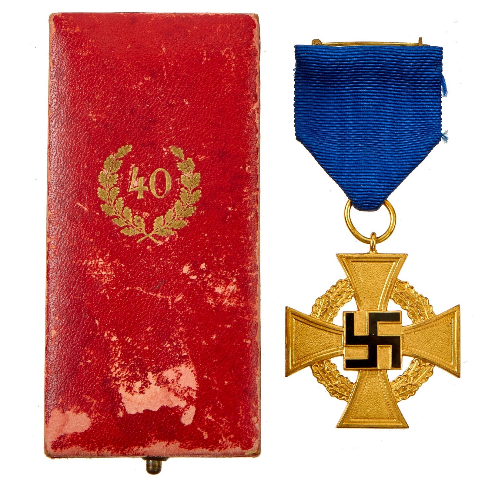 Buy Original German WWII 1st Class 40 Year Civil Service Faithful Service Medal in Case | Original Firearms Antique For Sale