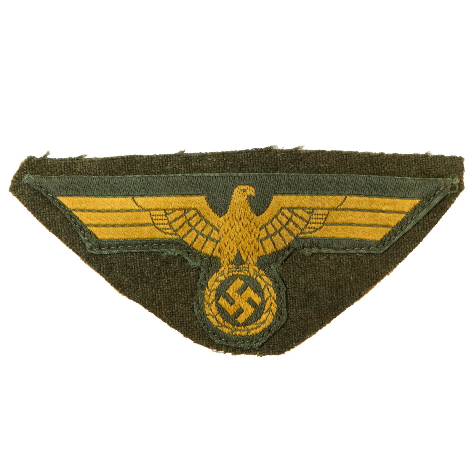 Buy Original German WWII Kriegsmarine Navy Field Gray BeVo Breast Eagle Insignia - Uniform Cut Out | Original Firearms Antique For Sale