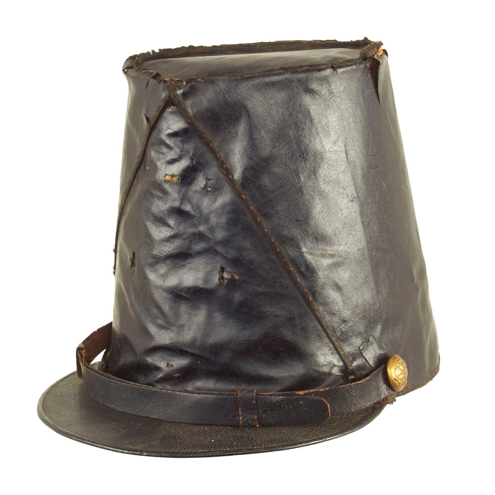 Buy Original U.S. Pre Civil War era Pattern 1851 Type Leather Militia “Albert Cap” Style Shako | Original Firearms Antique For Sale