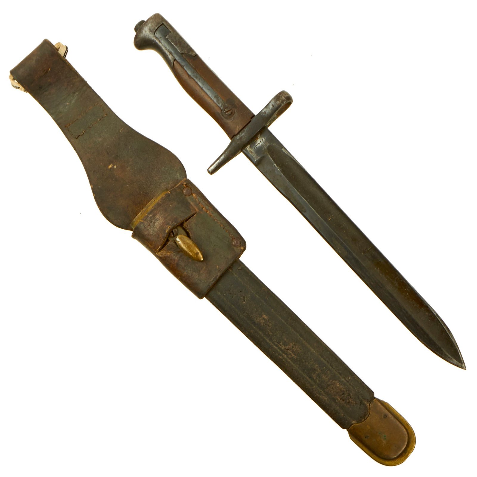 Buy Original Italian M1871/1915 Vetterli Rifle Shortened Bayonet by Fabbrica Nationale d'Armi, Brescia with Scabbard | Original Firearms Antique For Sale