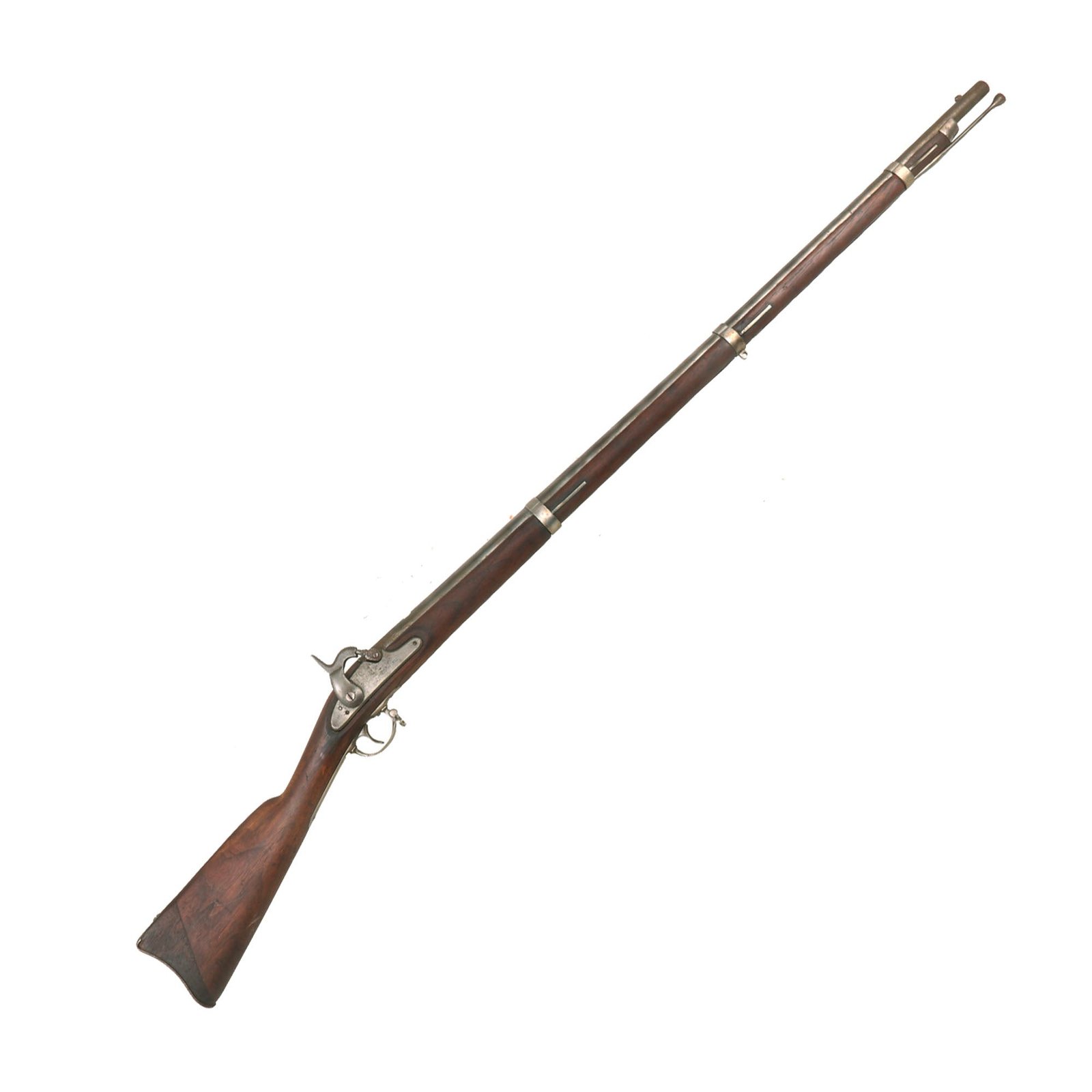 Buy Original U.S. Civil War Springfield Model 1861 Rifled Musket by Springfield Arsenal with Damaged and Repaired Stock - Dated 1861 | Original Firearms Antique For Sale