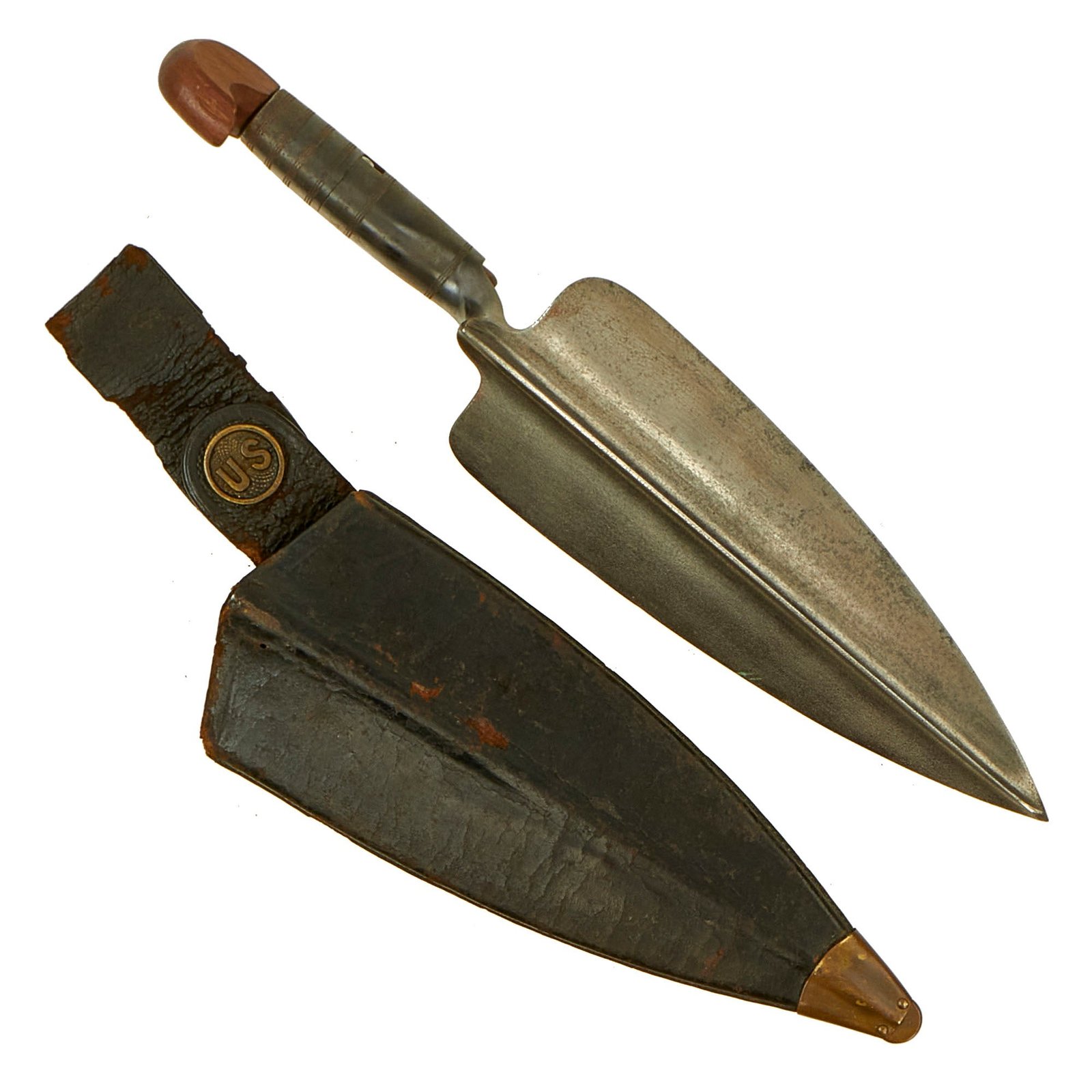 Buy Original U.S. Springfield Trapdoor Model 1873 Trowel Bayonet with Handle and Scabbard | Original Firearms Antique For Sale