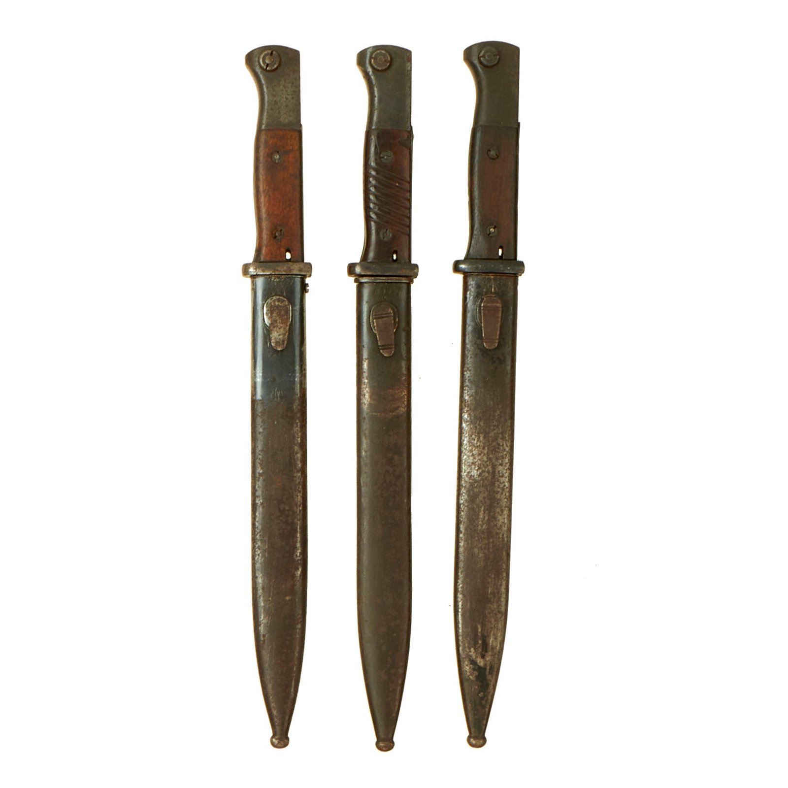 Buy Original German Pre-WWII Lot of 3 1938 Dated K98 Bayonets with Scabbards - (3) Military Issue | Original Firearms Antique For Sale