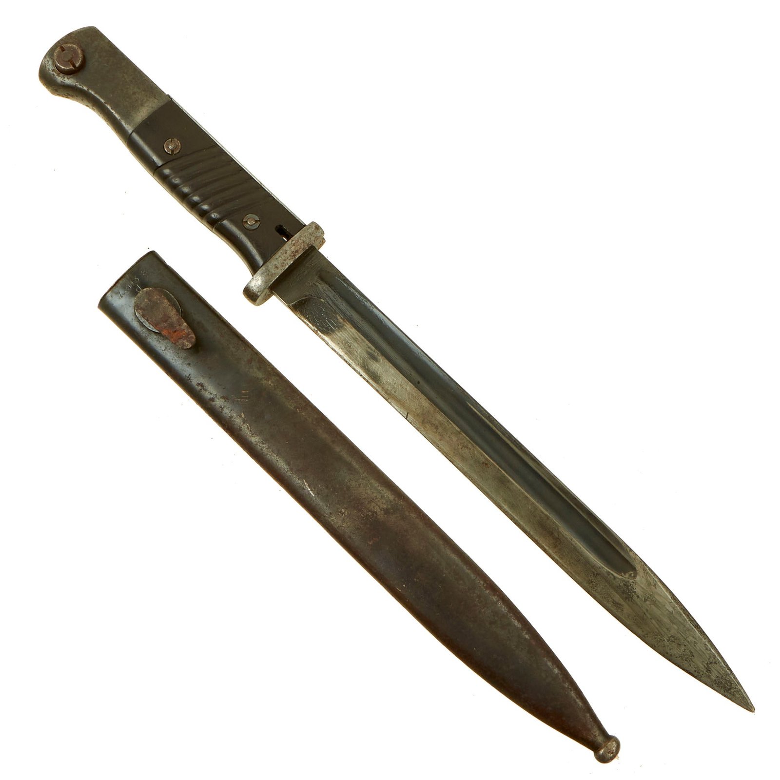 Buy Original German WWII 1940 dated 98k Bayonet by Ernst Pack & Söhne with Scabbard - Matching Serial 7538 d | Original Firearms Antique For Sale