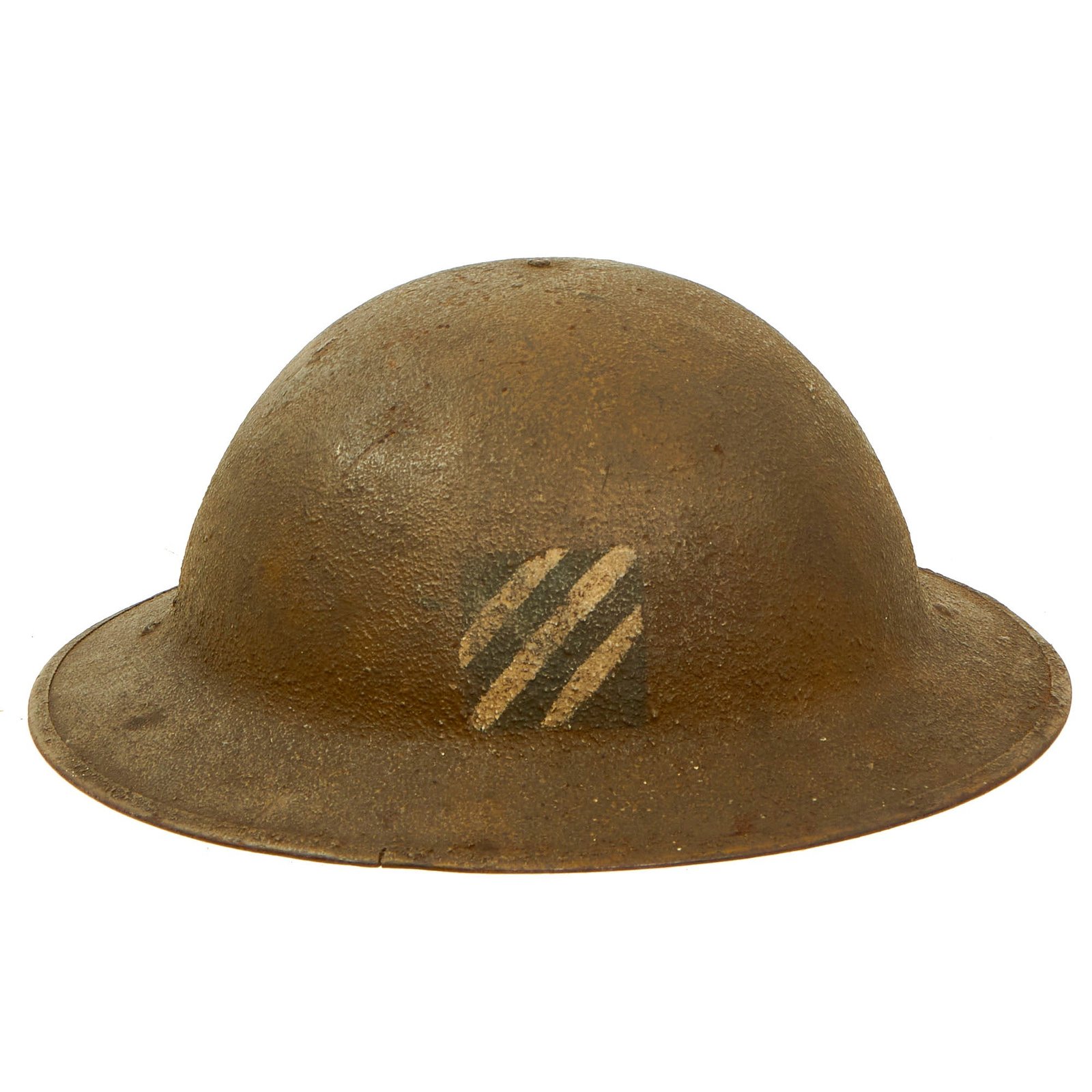 Buy Original U.S. WWI 3rd Infantry Division M1917 Doughboy Helmet - “Rock of the Marne” | Original Firearms Antique For Sale