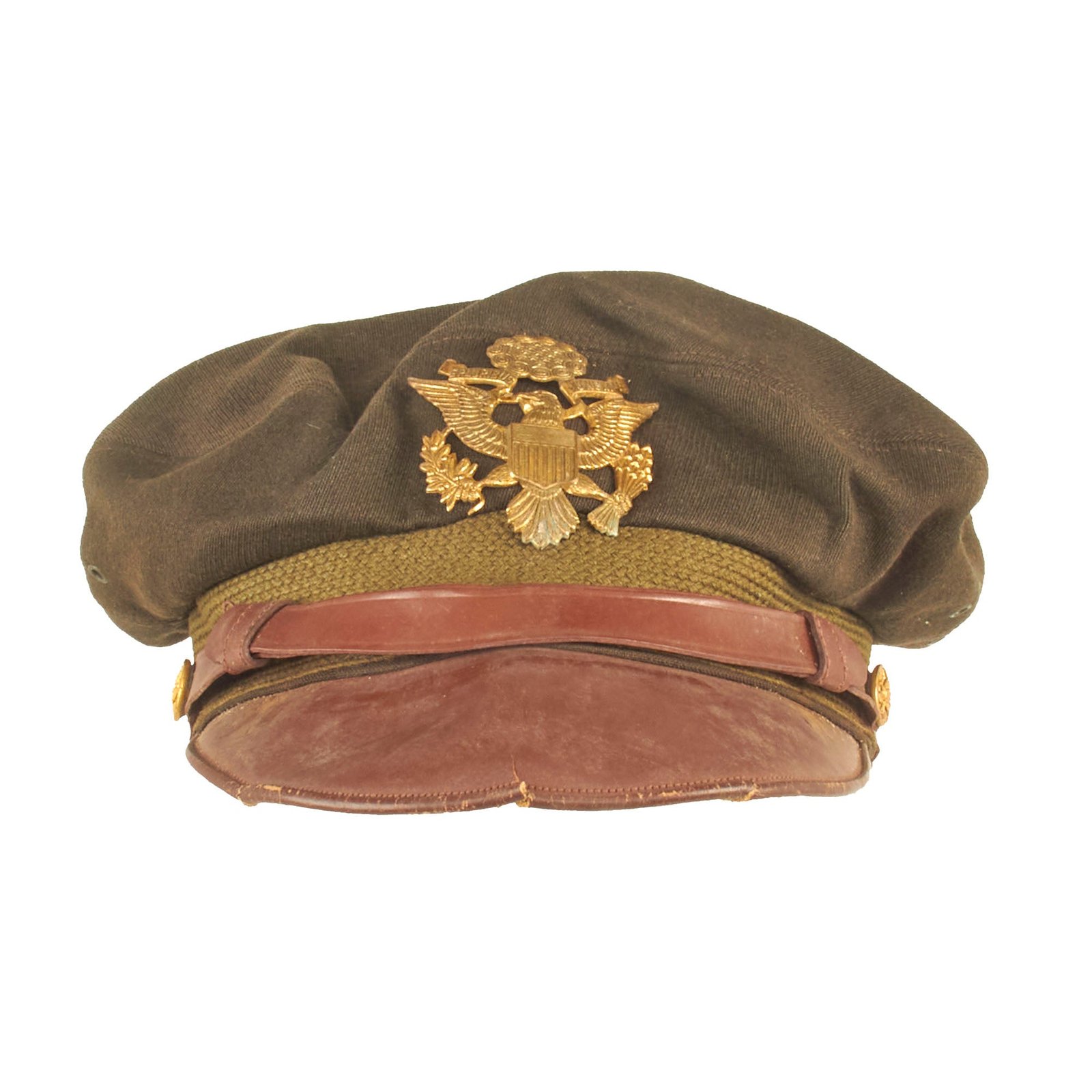 Buy Original U.S. WWII USAAF Officer Winter Crush Visor Cap - FLIGHTER by BANCROFT | Original Firearms Antique For Sale