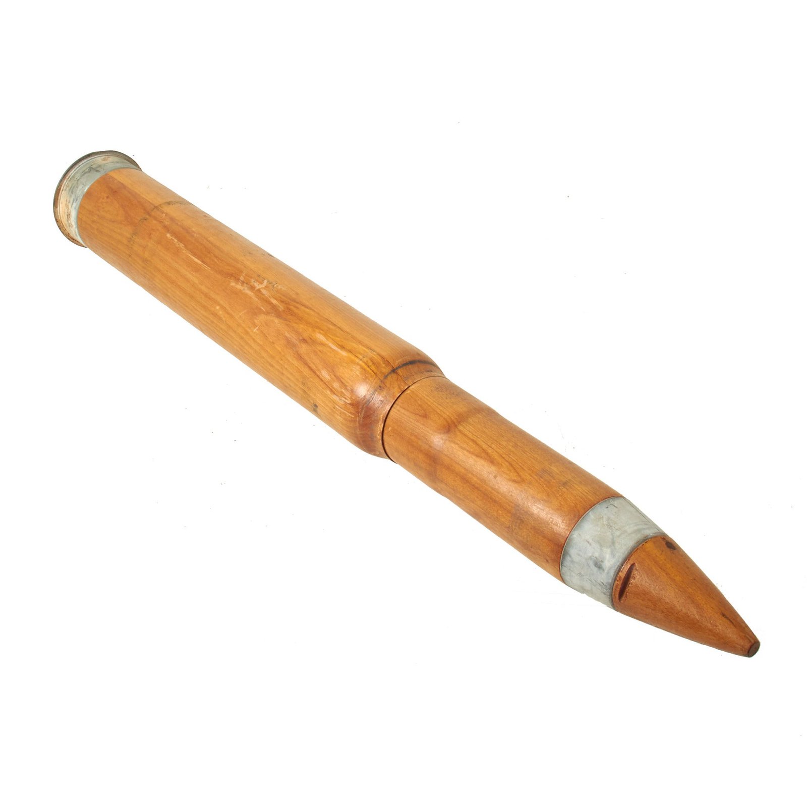Buy Original WWII U.S. Navy Gun 3 Inch Wooden MK6 Drill Round with Wooden Dummy Fuse - dated 1943 | Original Firearms Antique For Sale