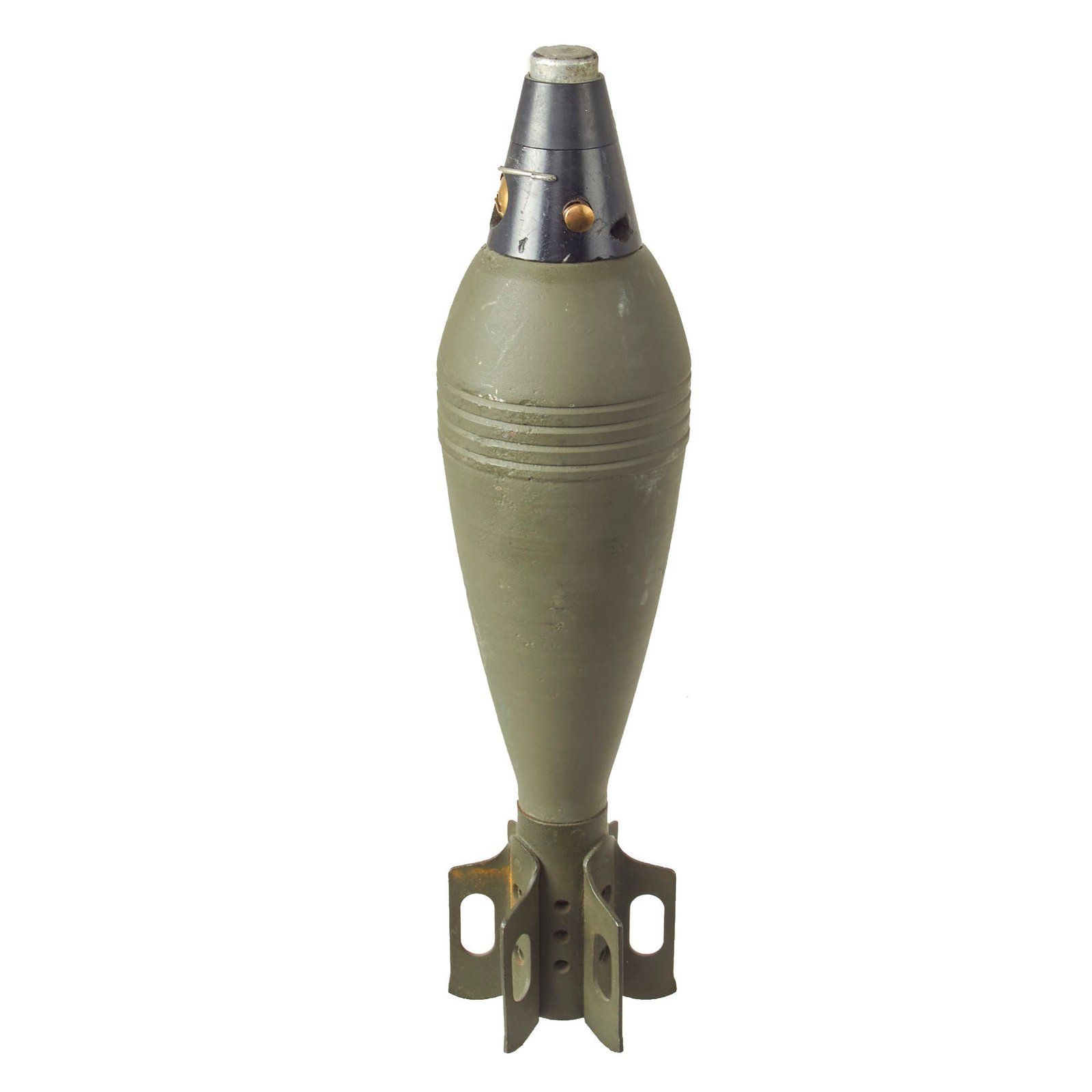 Buy Original U.S. WWII Era INERT 81mm M43A1 HE Mortar Round With Bakelite M52 PDF Fuze | Original Firearms Antique For Sale