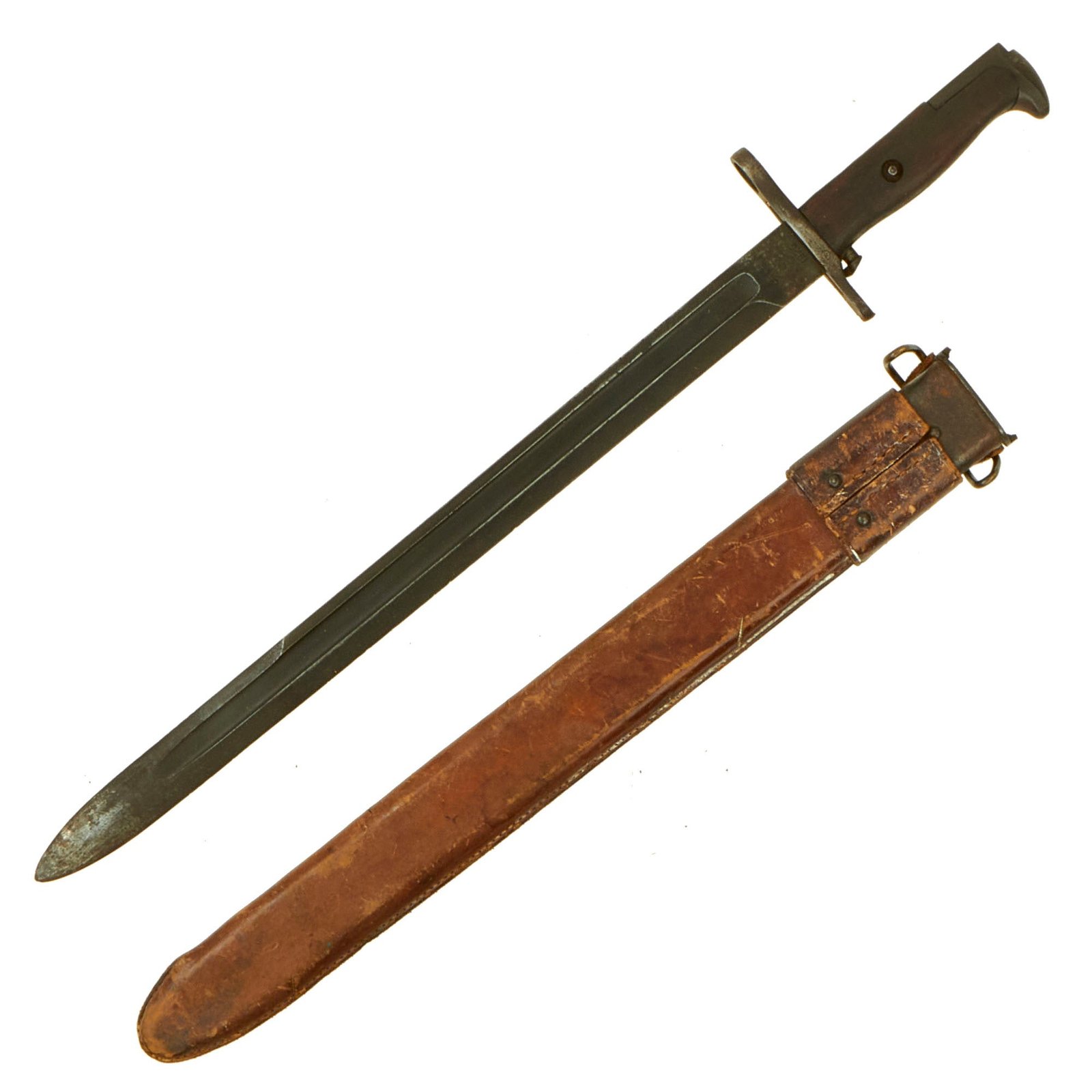 Buy Original U.S. Mid Banana Wars Era M1905 Springfield Rifle Bayonet by S.A. with M1905 Modified Scabbard by R.I.A. - Dated 1920 & 1908 | Original Firearms Antique For Sale