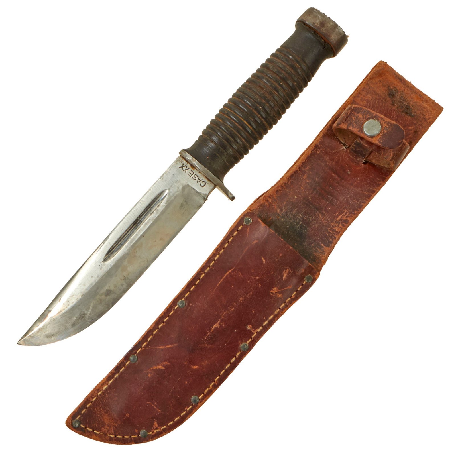 Buy Original U.S. WWII Case 337-6”Q Fighting Knife in Correct Leather Sheath - Quartermaster “Q” Knife | Original Firearms Antique For Sale