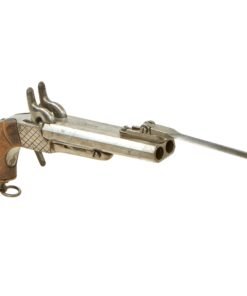 Buy Original U.S. Civil War Era Belgian 10mm Pinfire Double Barrel Pistol with Folding Bayonet Circa 1855 - Non-Functional | Original Firearms Antique For Sale
