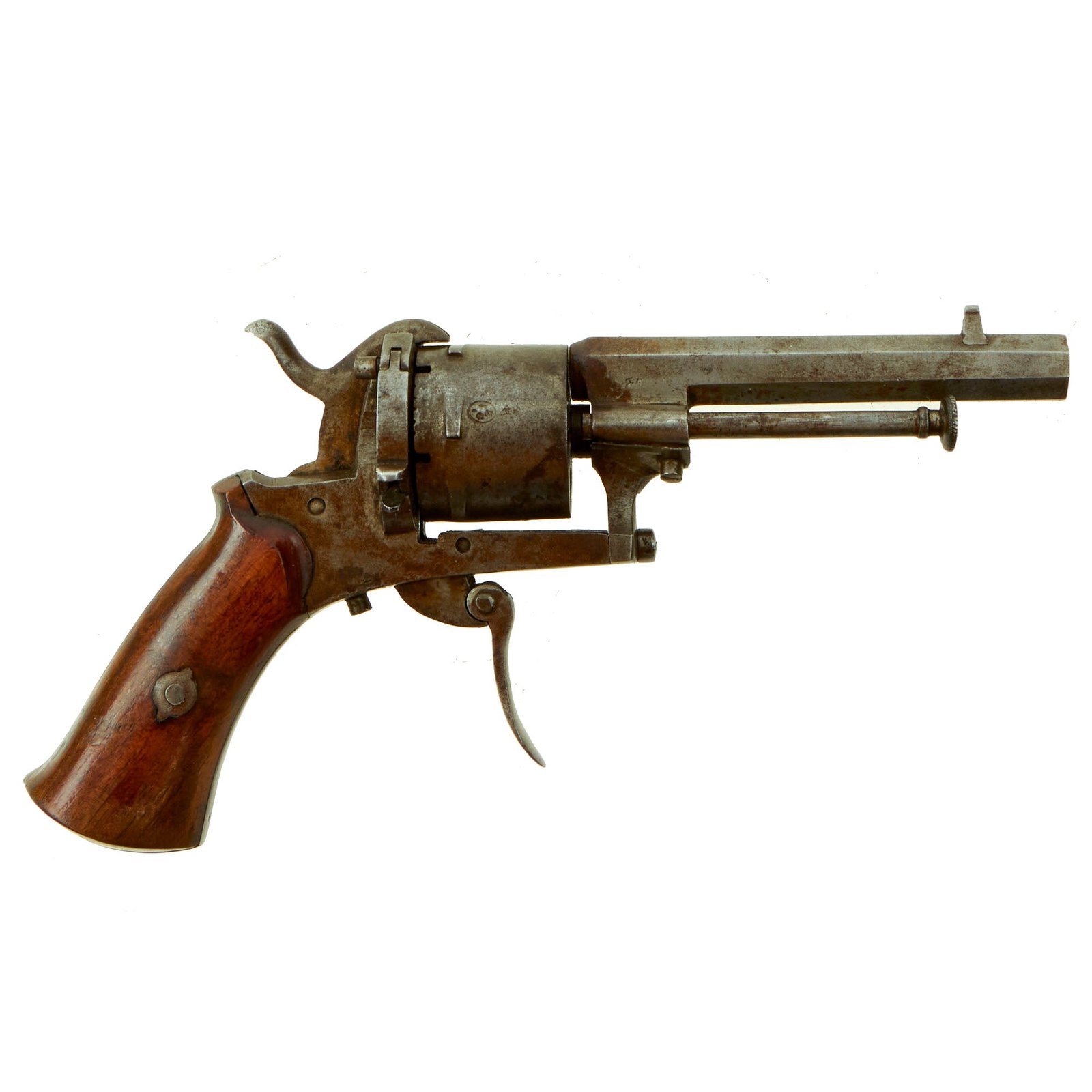 Buy Original U.S. Civil War Era Belgian 7mm Pinfire Double Action Pocket Revolver with Liège Proofs - c. 1858 | Original Firearms Antique For Sale