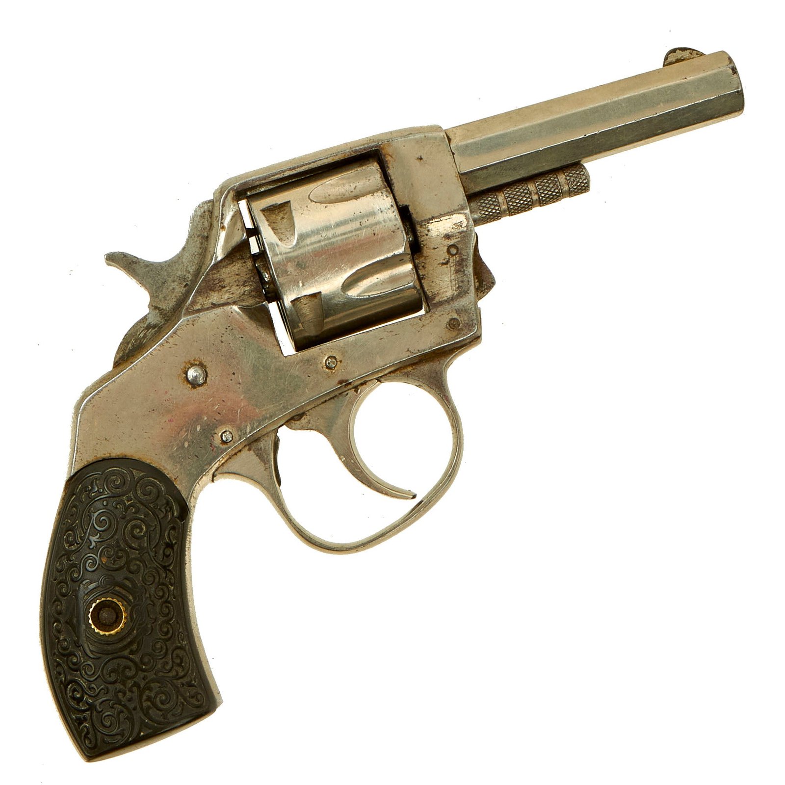 Buy Original U.S. "Boston Bull-Dog" Nickel Plated .32cal Double Action Pocket Revolver by Iver Johnson - Serial 6986 | Original Firearms Antique For Sale