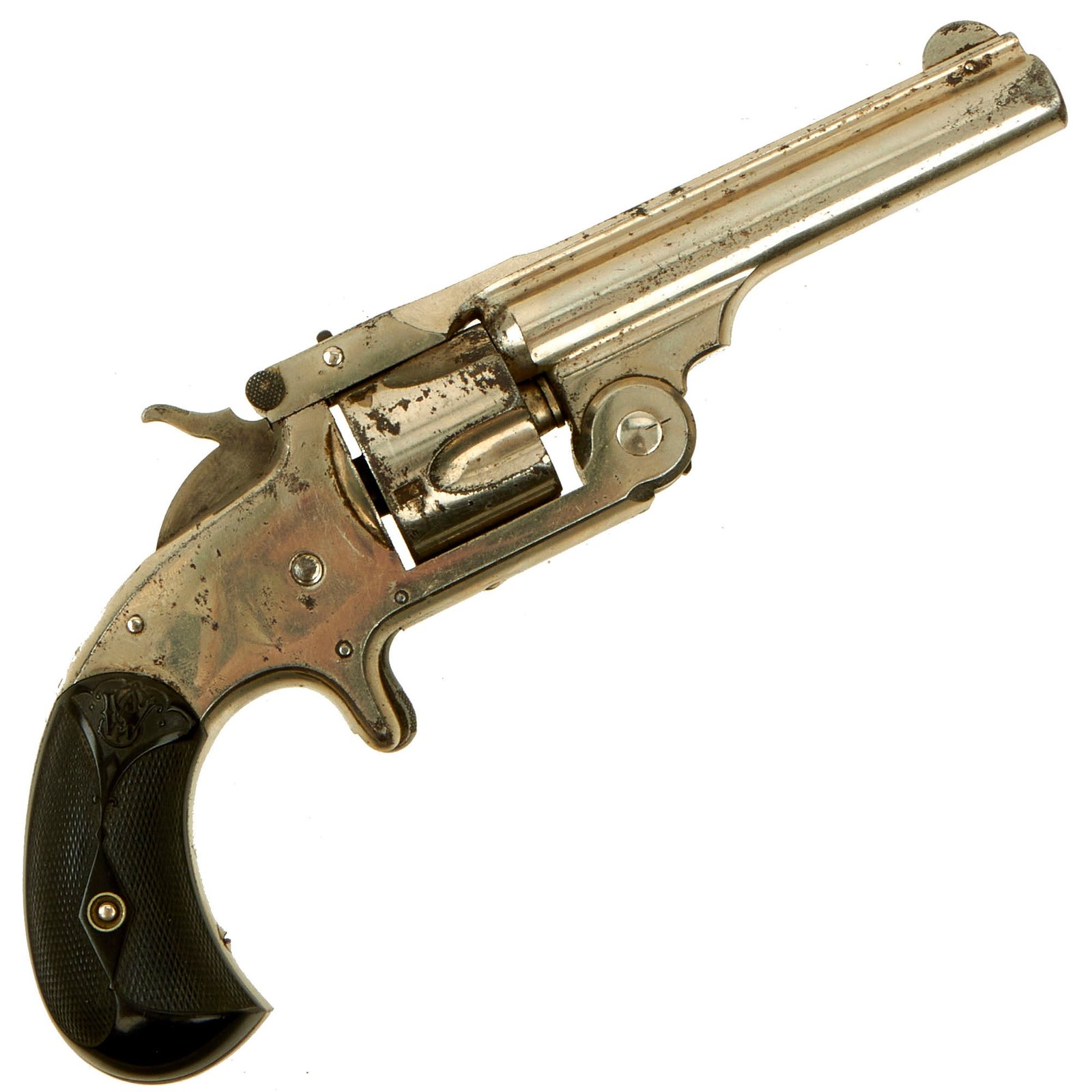 Buy Original U.S. Smith & Wesson Nickel Plated Model 1 1/2 3rd Issue Single Action Revolver in .32 S&W - Matching Serial 49088 | Original Firearms Antique For Sale