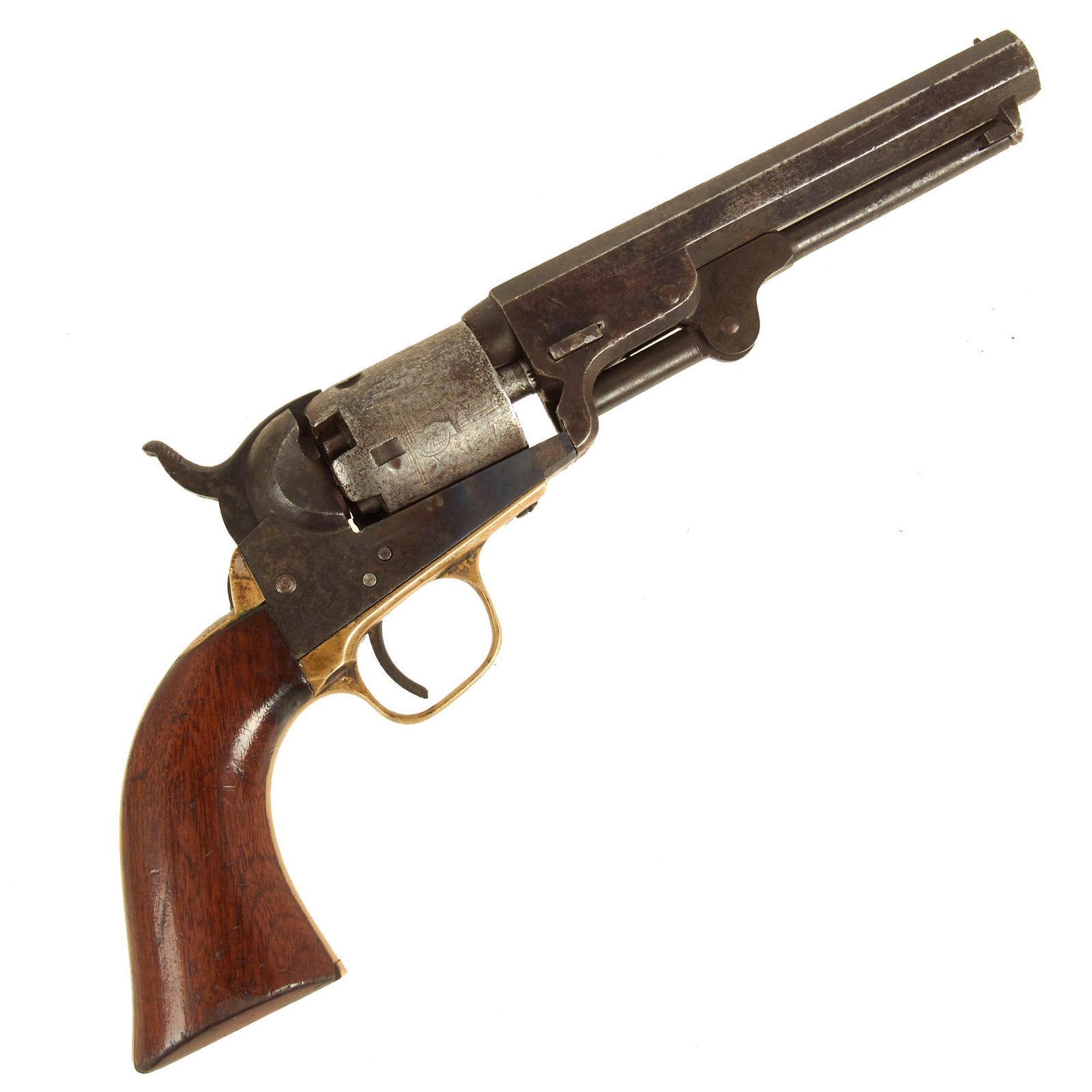 Buy Original U.S. Civil War Colt M1849 Pocket Percussion Revolver with 5" Barrel made in 1853 - Matching Serial 71843 | Original Firearms Antique For Sale