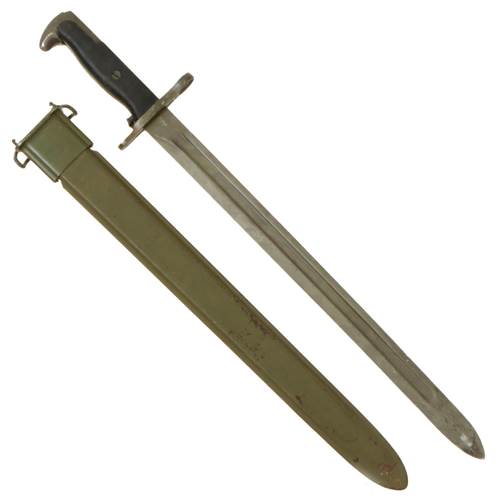 Buy Original U.S. WWII M1942 16" Garand Rifle Bayonet by Utica Cutlery with M3 Scabbard - dated 1942 | Original Firearms Antique For Sale