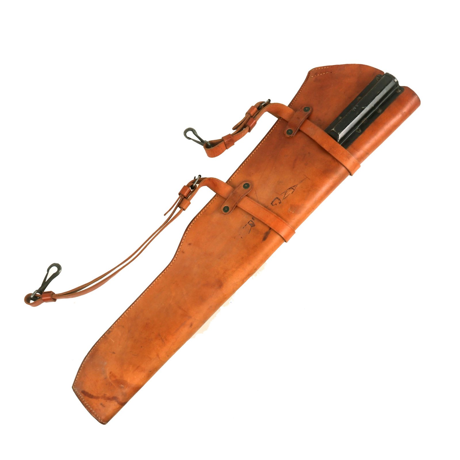 Buy Original U.S. WWII M1 Garand Rifle Leather Jeep Scabbard With Securing Straps by BOYT - Dated 1942 | Original Firearms Antique For Sale