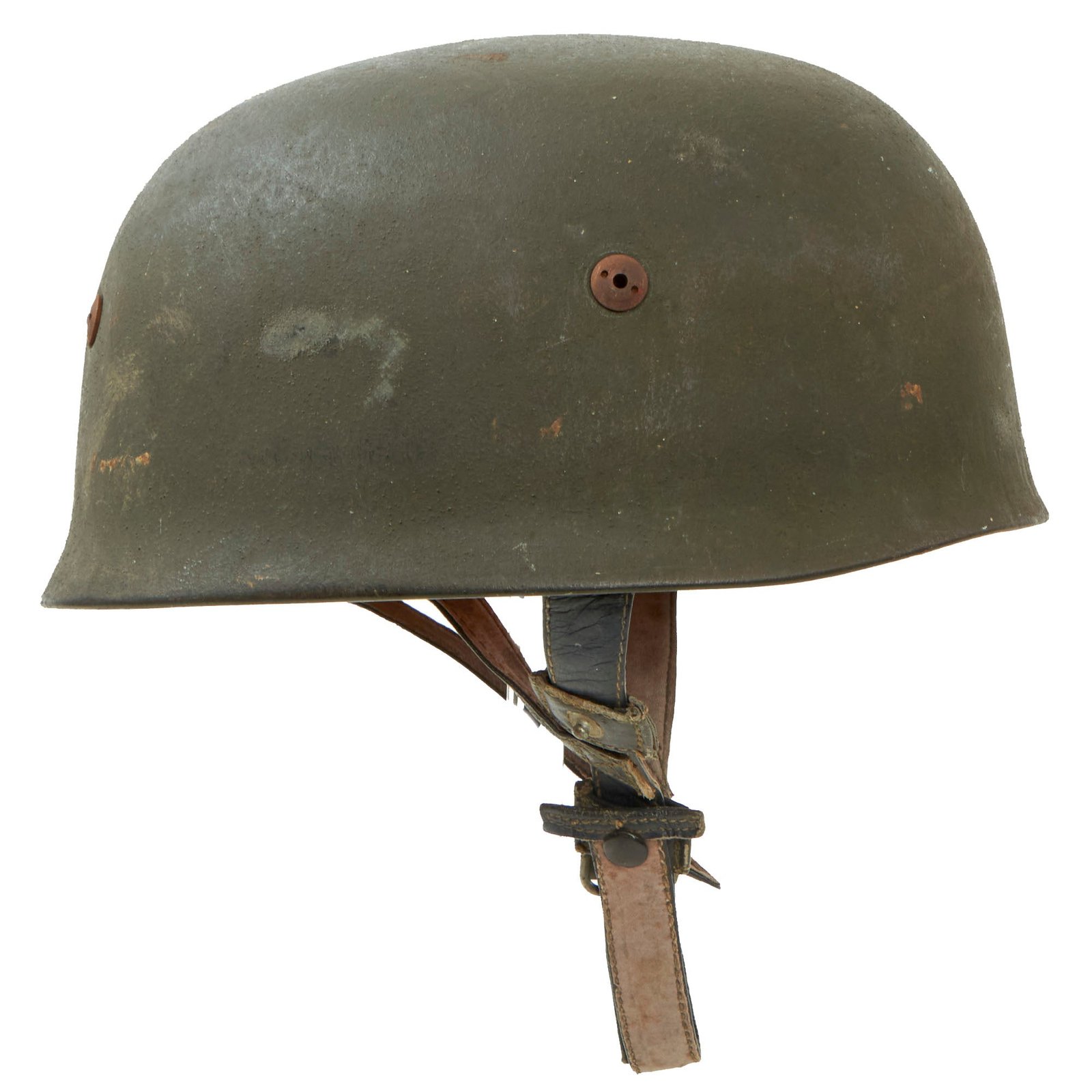 Buy Original German WWII M-38 Luftwaffe Fallschirmjäger Paratrooper Helmet with Complete 56cm Liner and Chinstraps - CKL68 | Original Firearms Antique For Sale