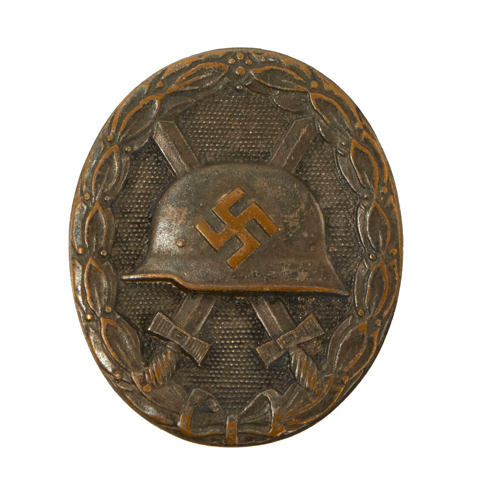Buy Original German WWII Early Brass Construction Second Class Silver Wound Badge - Unmarked Solid Back | Original Firearms Antique For Sale
