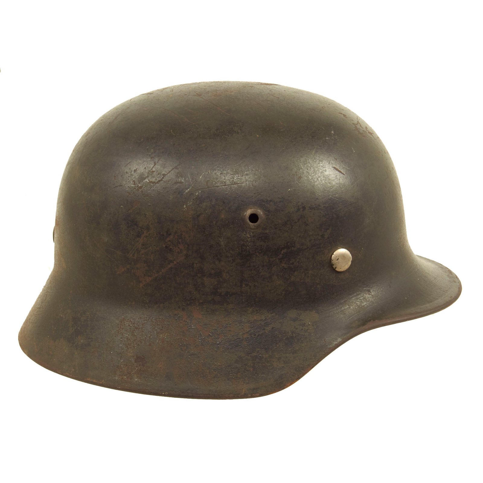 Buy Original German WWII Army Heer M35 No Decal Steel Helmet with 1937 Dated 55cm Liner & Chinstrap - Q62 | Original Firearms Antique For Sale