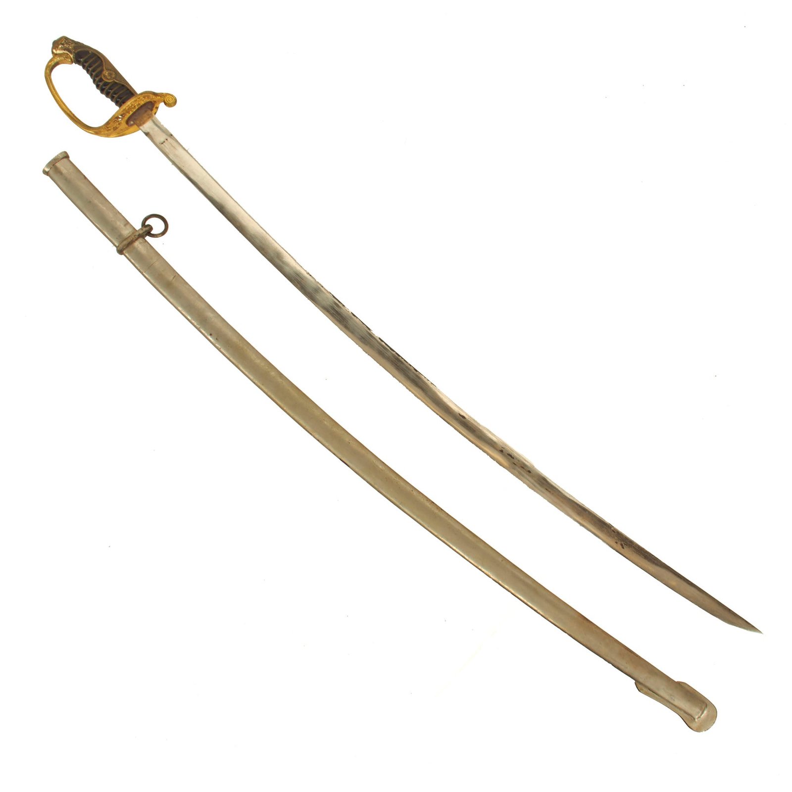 Buy Original WWII Imperial Japanese Army Type 19 Kyu-Gunto Nickel Plated Parade Sword with Scabbard | Original Firearms Antique For Sale