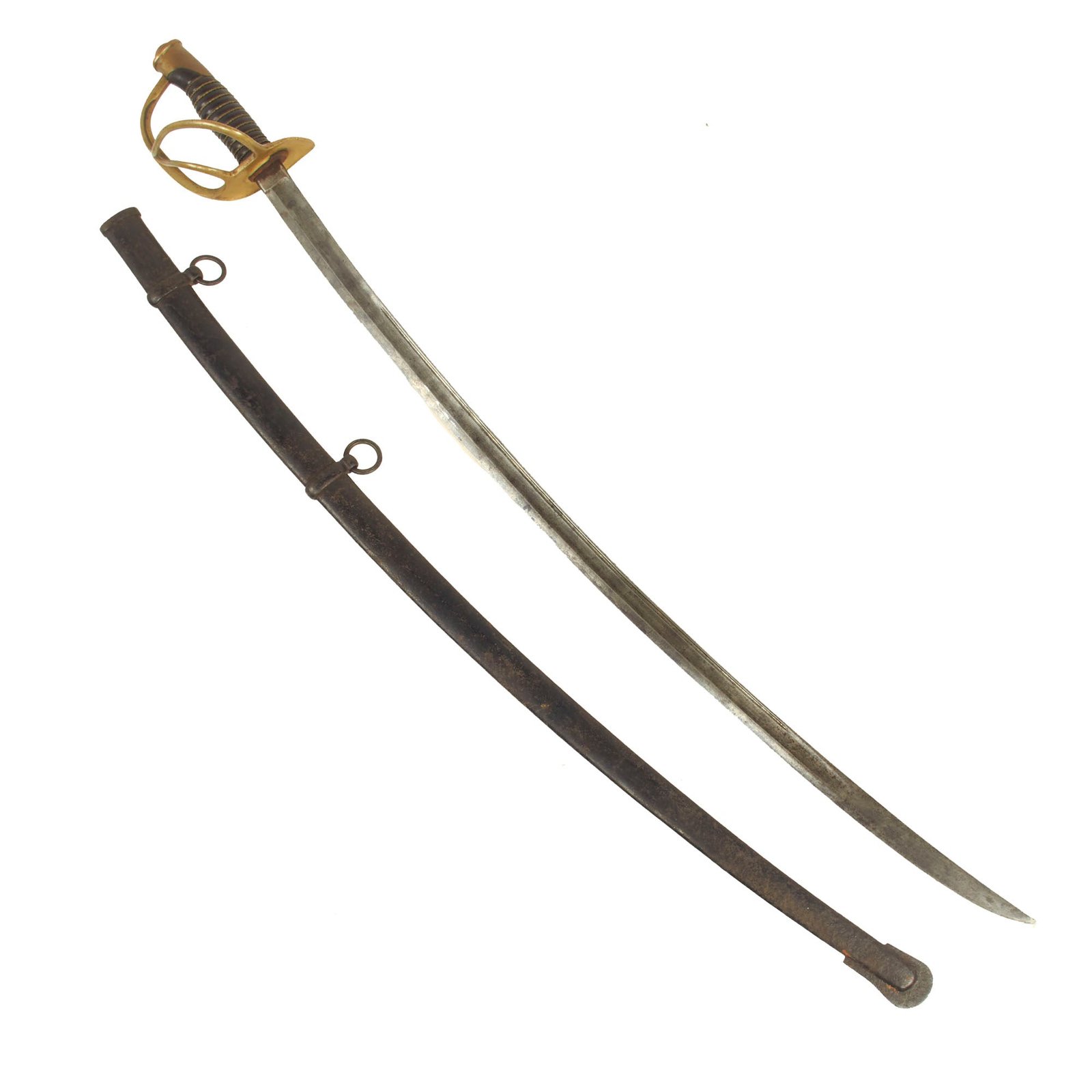 Buy Original U.S. Civil War Model 1860 Light Cavalry Saber with Scabbard by Emerson & Silver - Dated 1864 | Original Firearms Antique For Sale