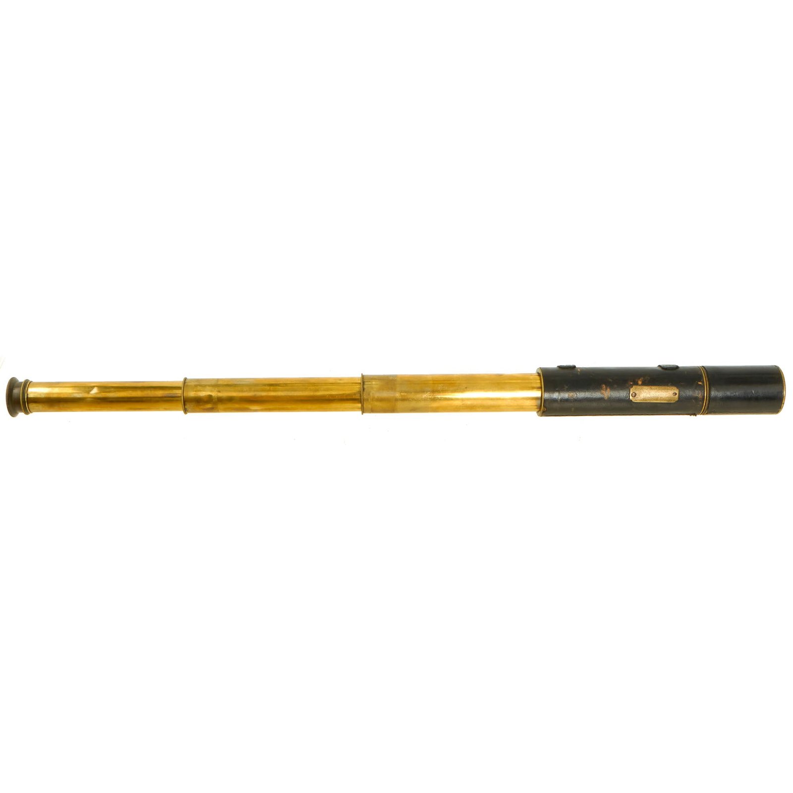 Buy Original British Victorian Era "The Lord Bury" 3 Draw Telescope With Leatherette Cover and Caps - Sole Manufacturer J.H. Steward | Original Firearms Antique For Sale