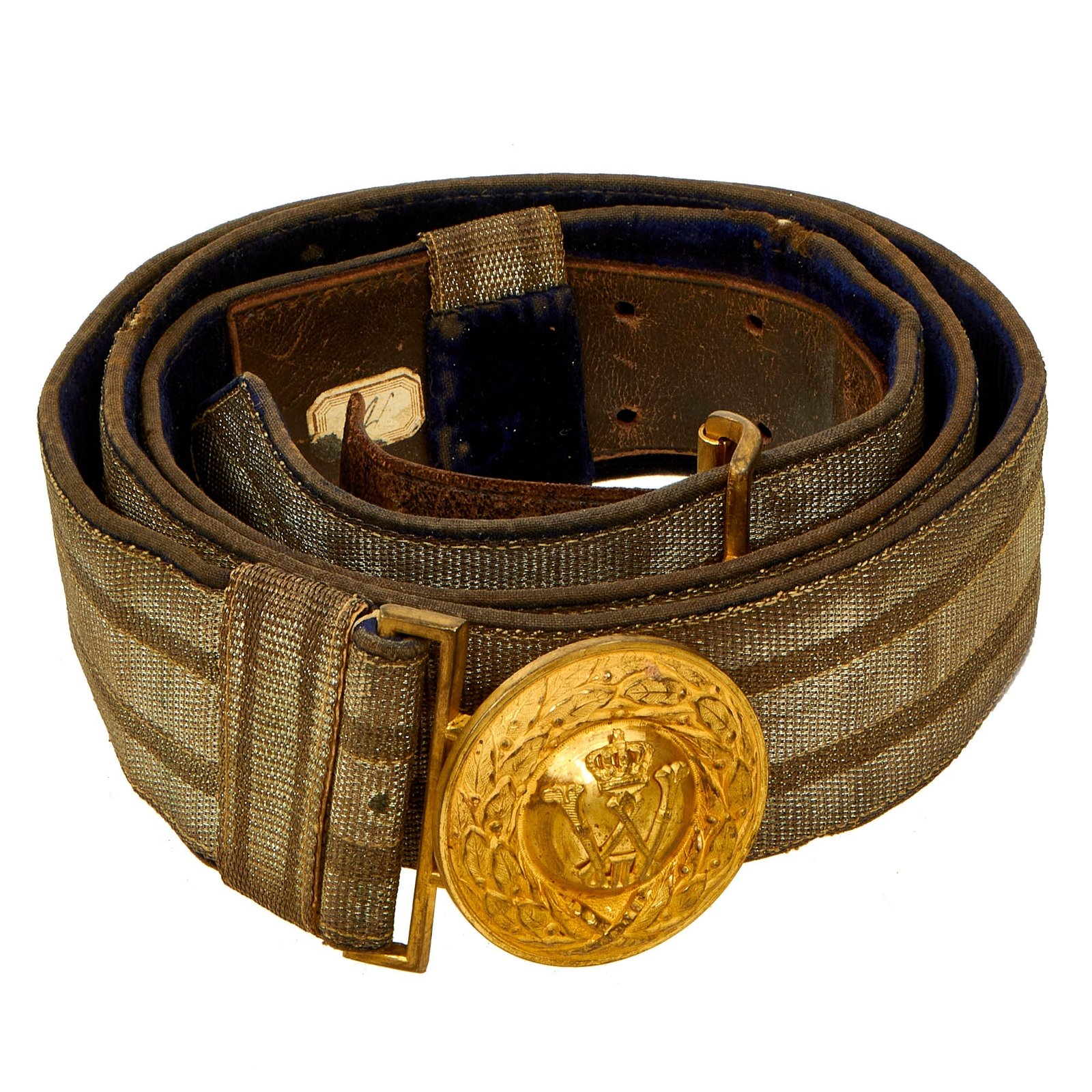 Buy Original German WWI Imperial German Prussian Officer Brocade Belt - Infanterie Regiment Kaiser Wilhelm | Original Firearms Antique For Sale
