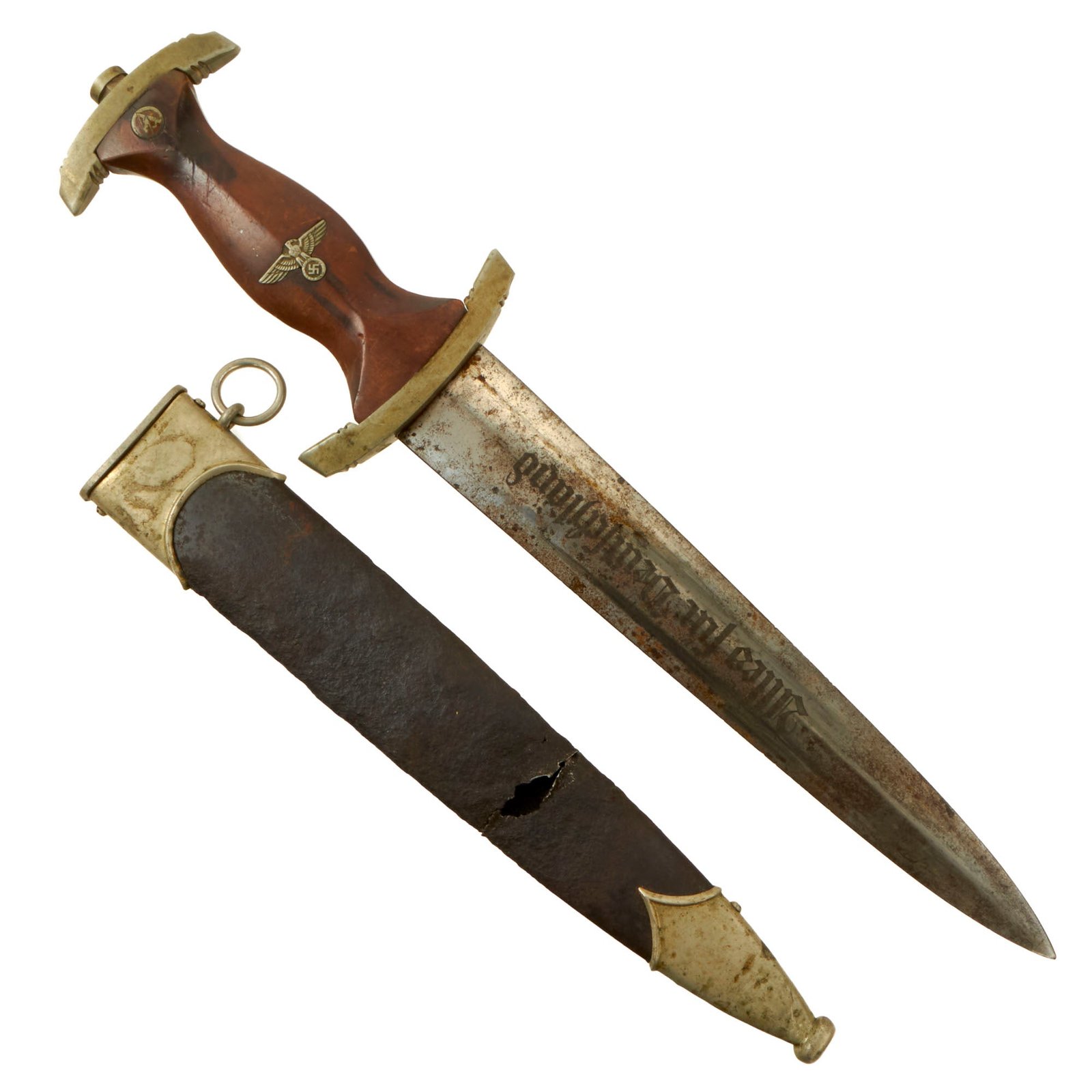 Buy Original German Early WWII NSKK Dagger by Rare Maker F. W. Backhaus with Relic Scabbard - McSARR Rarity Rated 7 of 10 | Original Firearms Antique For Sale