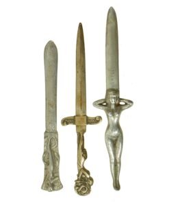 Buy Original U.S. WWII Italian Nude Women Knife Letter Opener Set - USGI Souvenir Trench Art - 3 Items | Original Firearms Antique For Sale