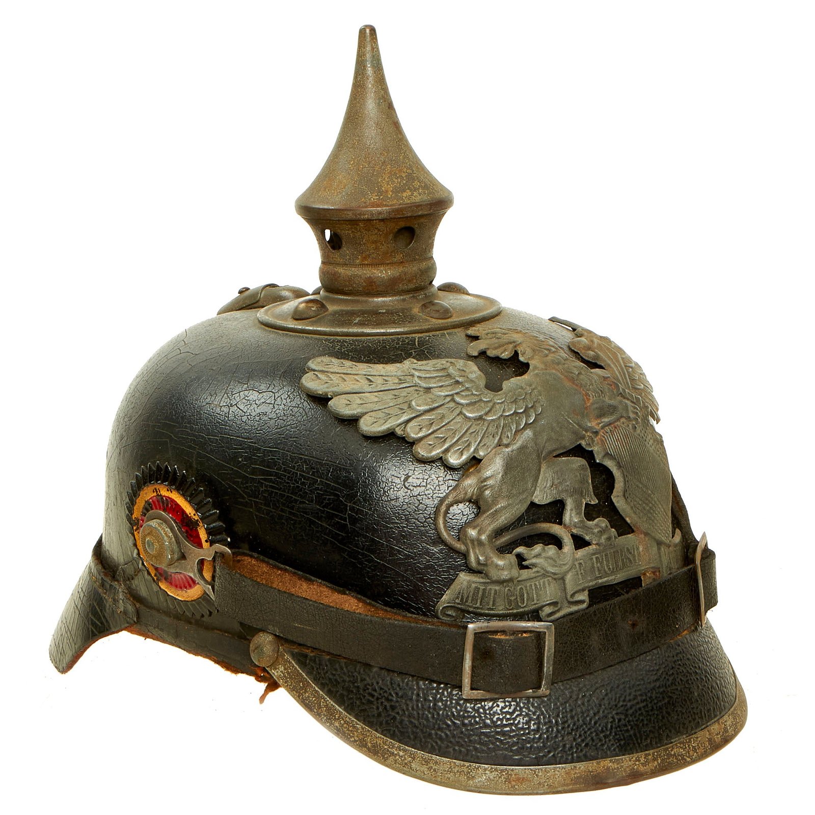 Buy Original Imperial German WWI Grand Duchy of Baden M1915 Infantry EM/NCO Pickelhaube Helmet | Original Firearms Antique For Sale