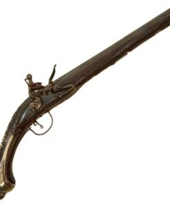 Buy Original Magnificent 19th Century Ottoman Flintlock Holster Pistol with Embossed Silver Butt Cap & Engraved Stock | Original Firearms Antique For Sale