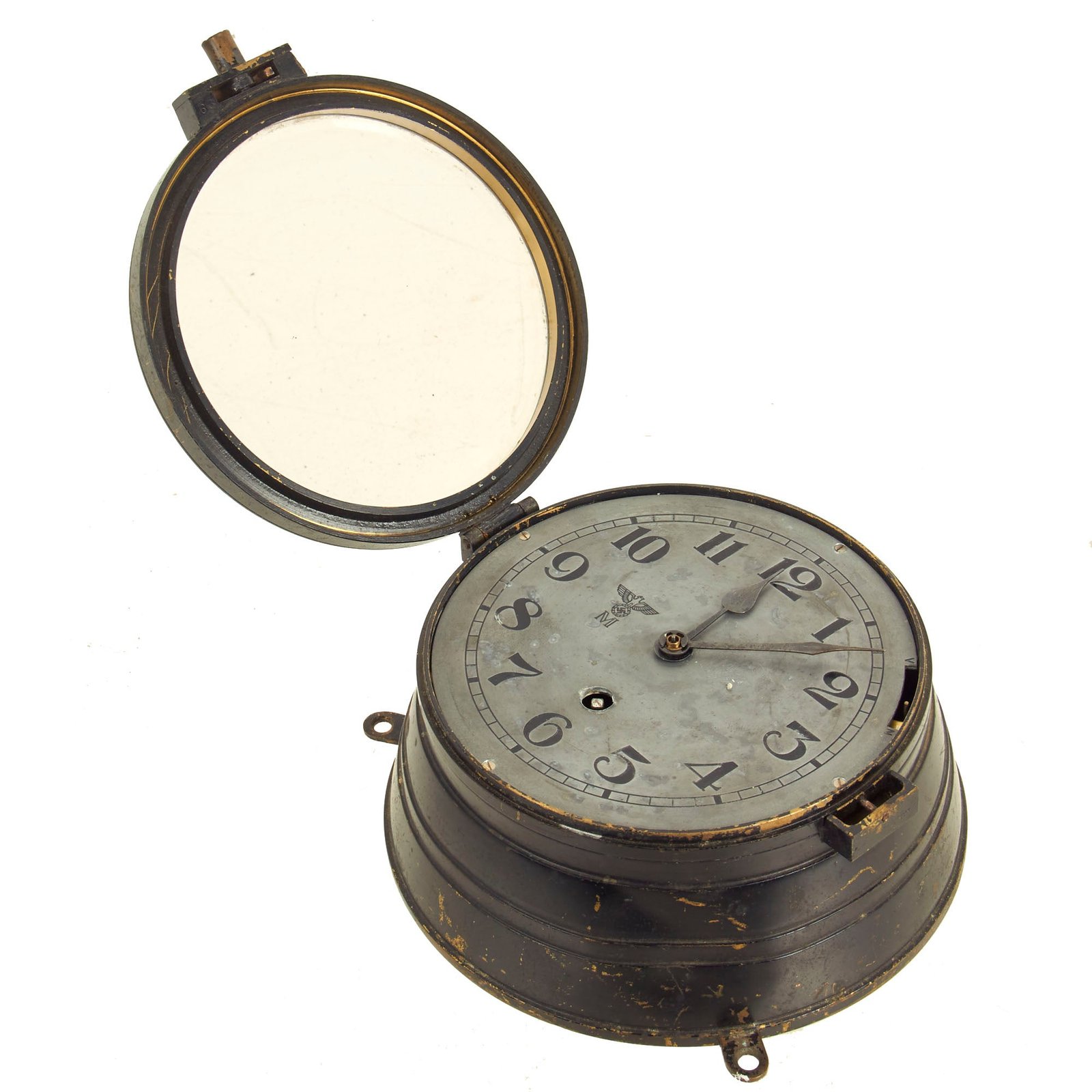 Buy Original German WWII Kriegsmarine Navy Marked U-Boat Brass Clock With Key - Functional | Original Firearms Antique For Sale
