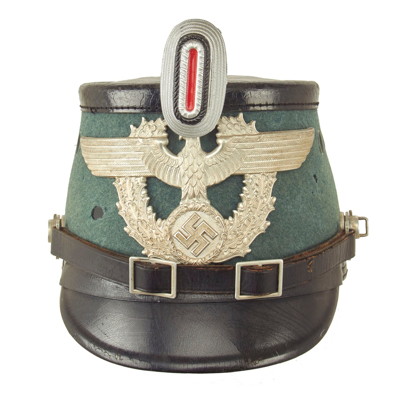 Buy Original German WWII 1939 Dated Late Pattern Metropolitan Police Shako by EREL - Size 56 ½ cm | Original Firearms Antique For Sale