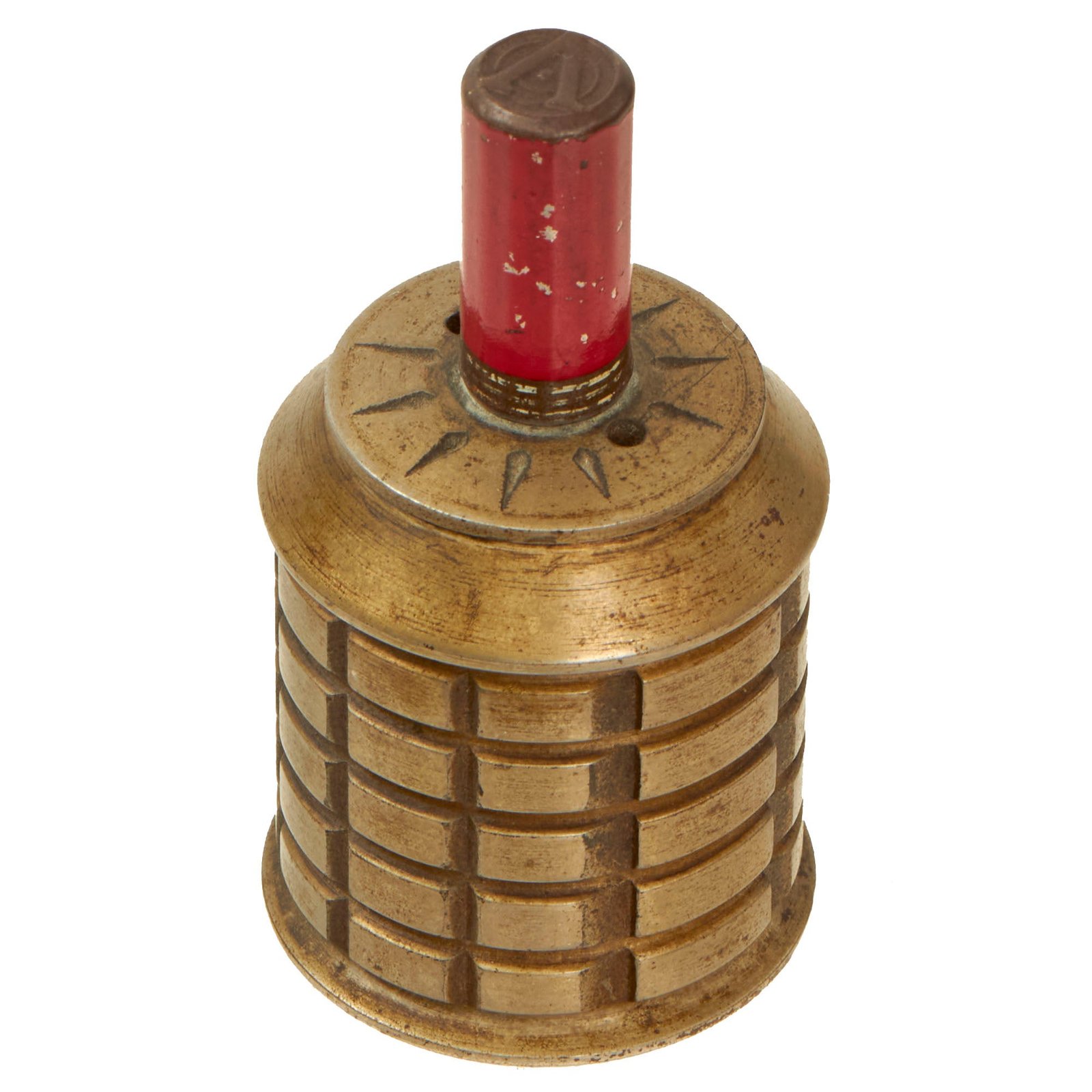 Buy Original Japanese WWII Type 97 Inert Fragmentation Hand Grenade Converted to Victory Lighter with Cover - Body Stuffed with Wick | Original Firearms Antique For Sale
