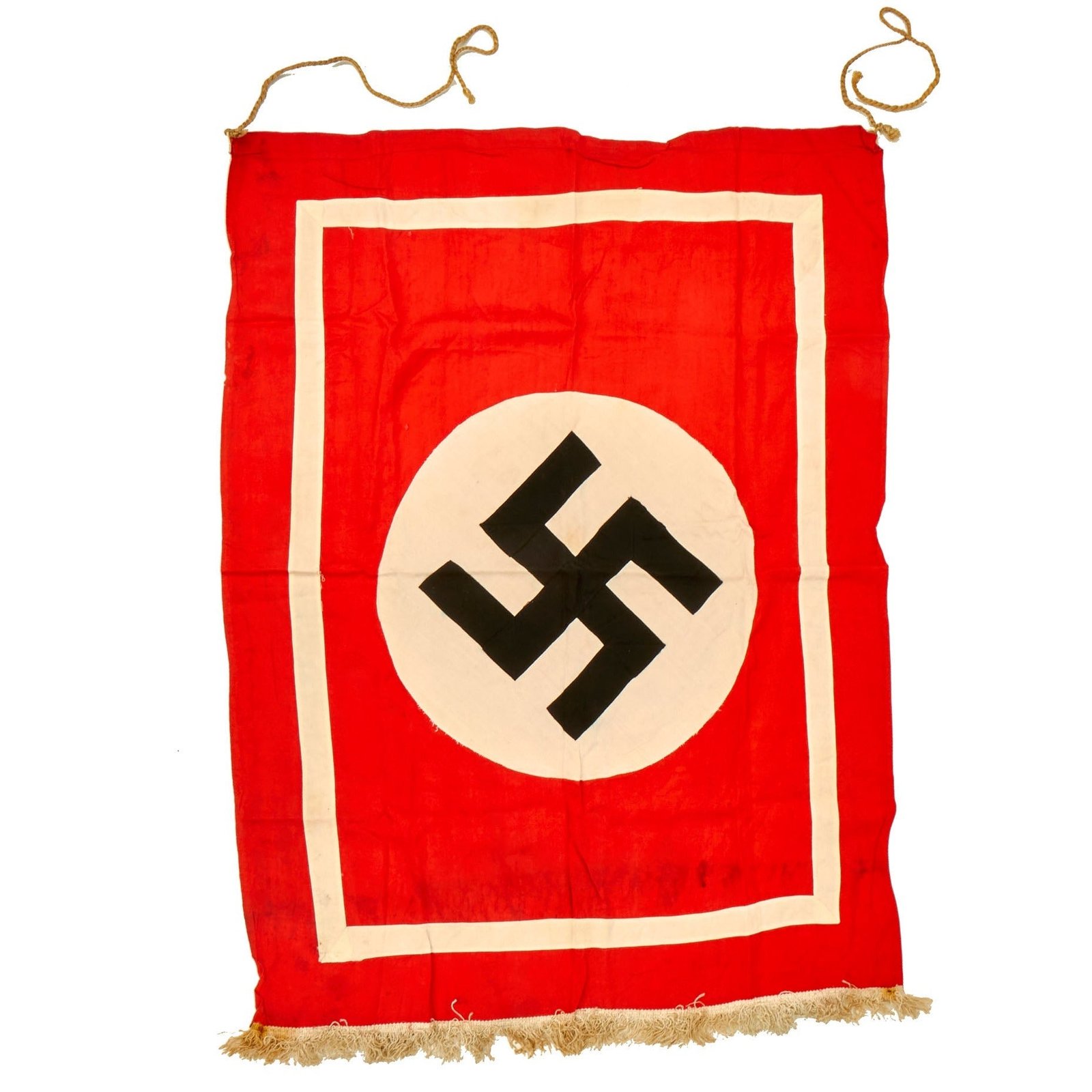 Buy Original German WWII NSDAP National Socialist Party Fringed Podium Banner - 38 1/2" x 29" | Original Firearms Antique For Sale