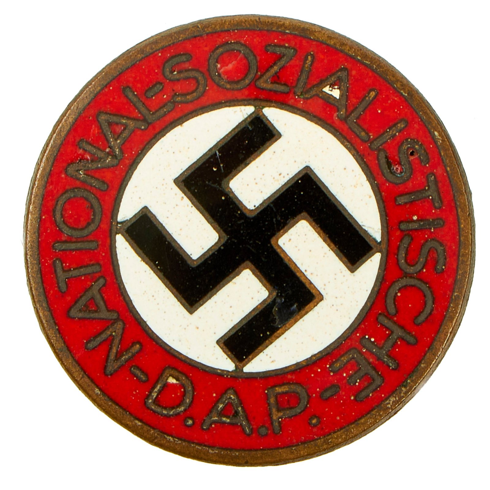Buy Original German WWII NSDAP Party Enamel Membership Badge Pin by Schwertner & Cie - RZM M1/155 | Original Firearms Antique For Sale